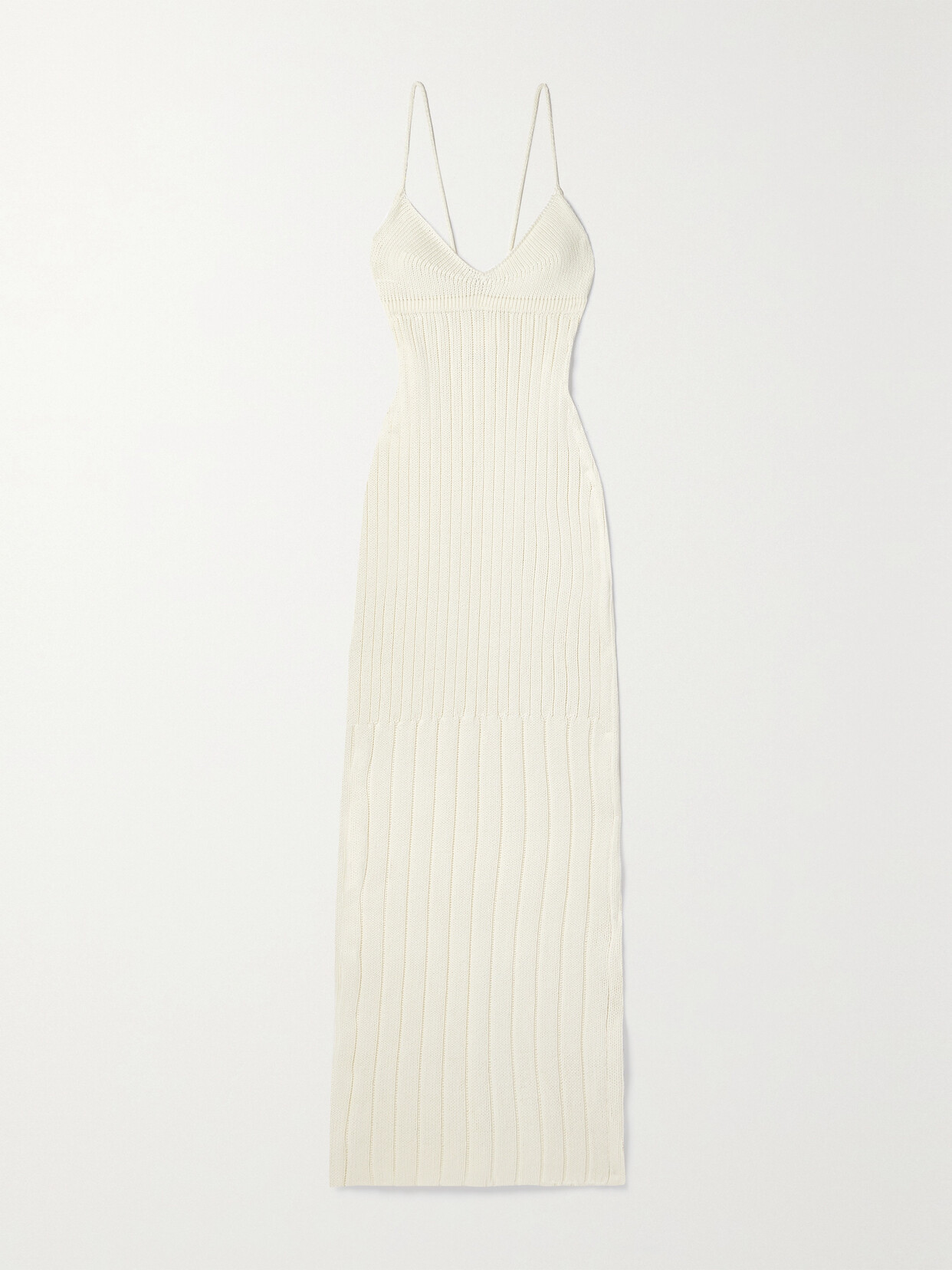 KHAITE OLYMPIA RIBBED COTTON-BLEND MAXI DRESS