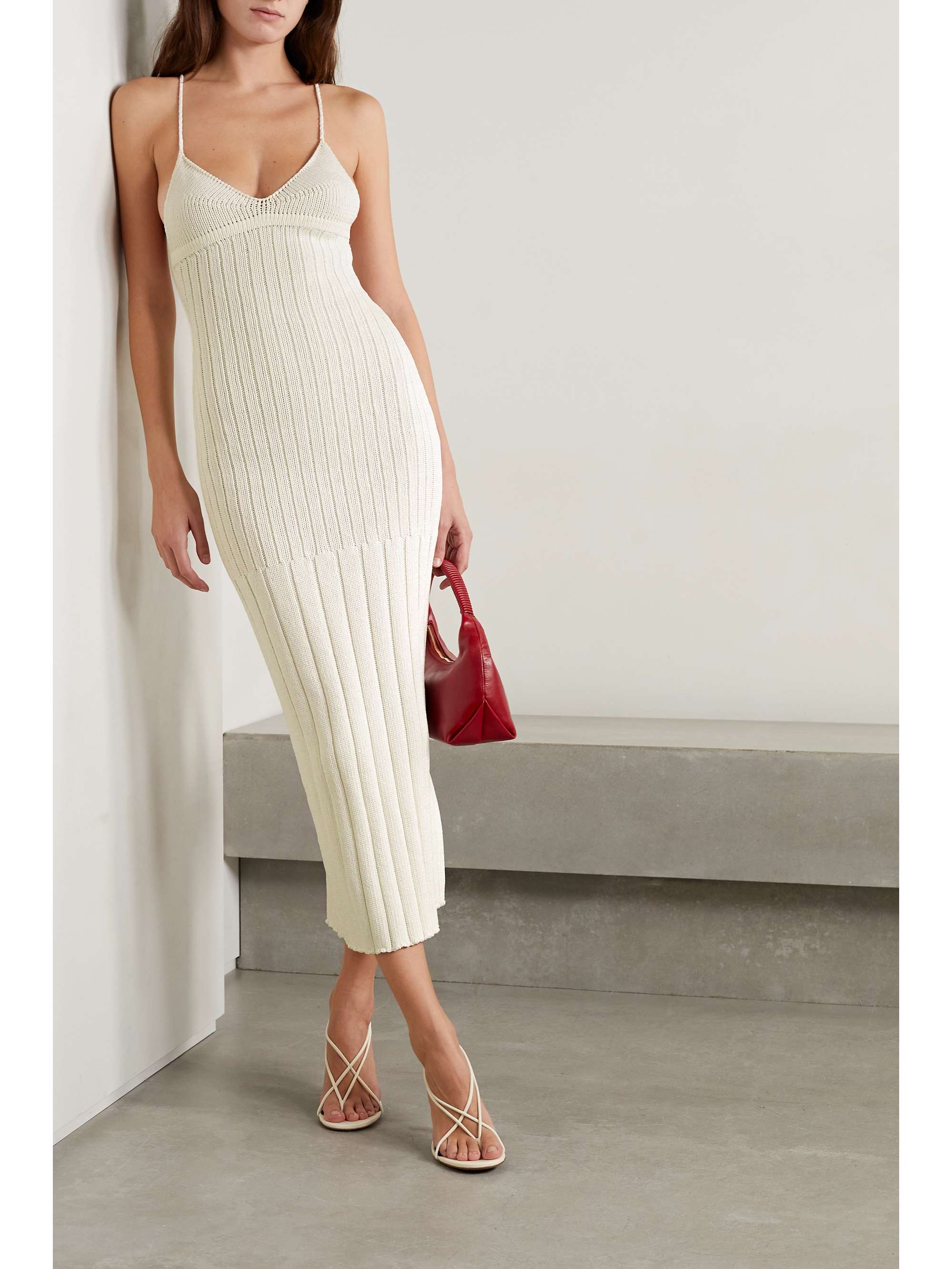 KHAITE Olympia ribbed cotton-blend maxi dress