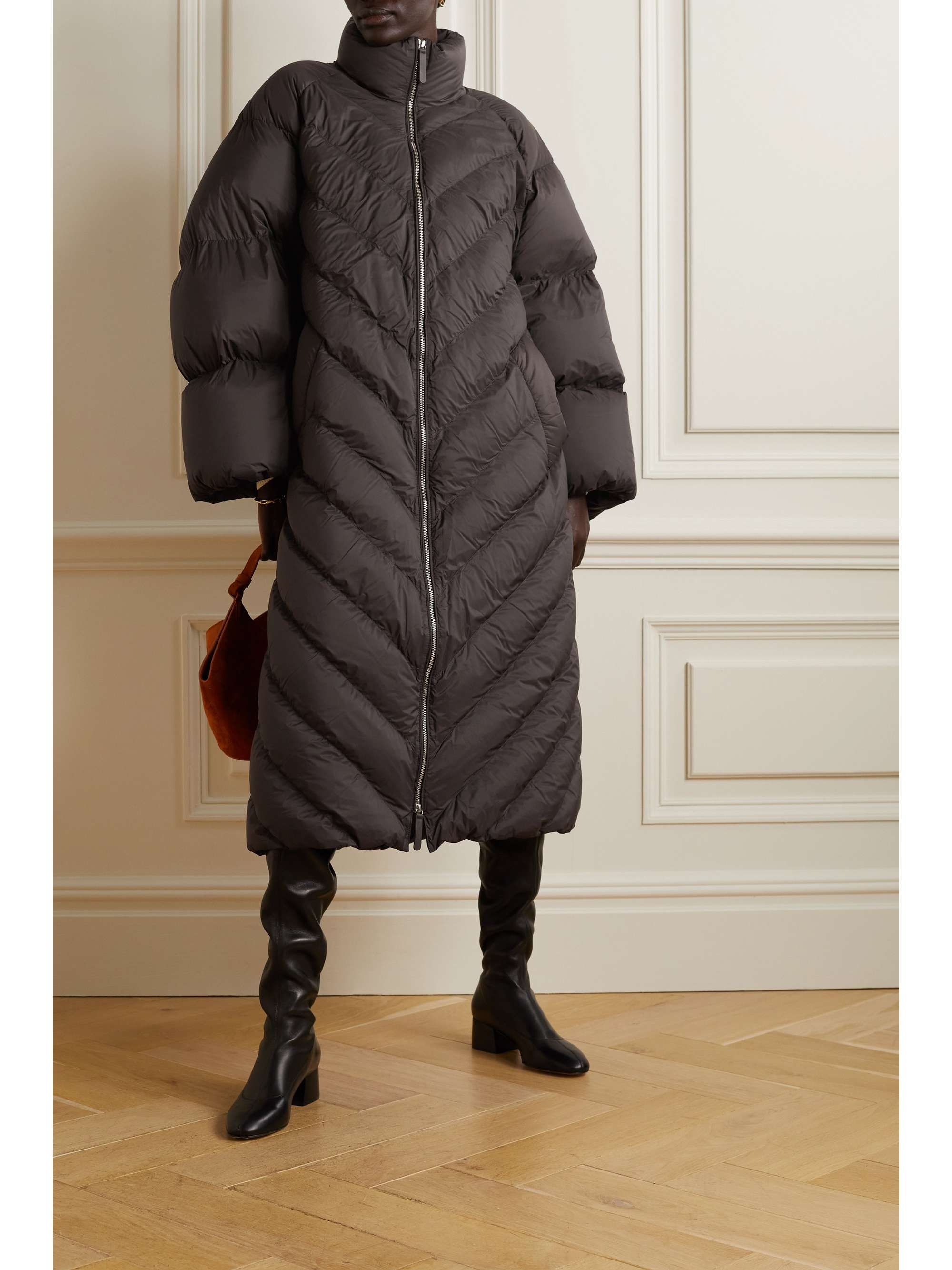 Dark brown Farrow oversized quilted 