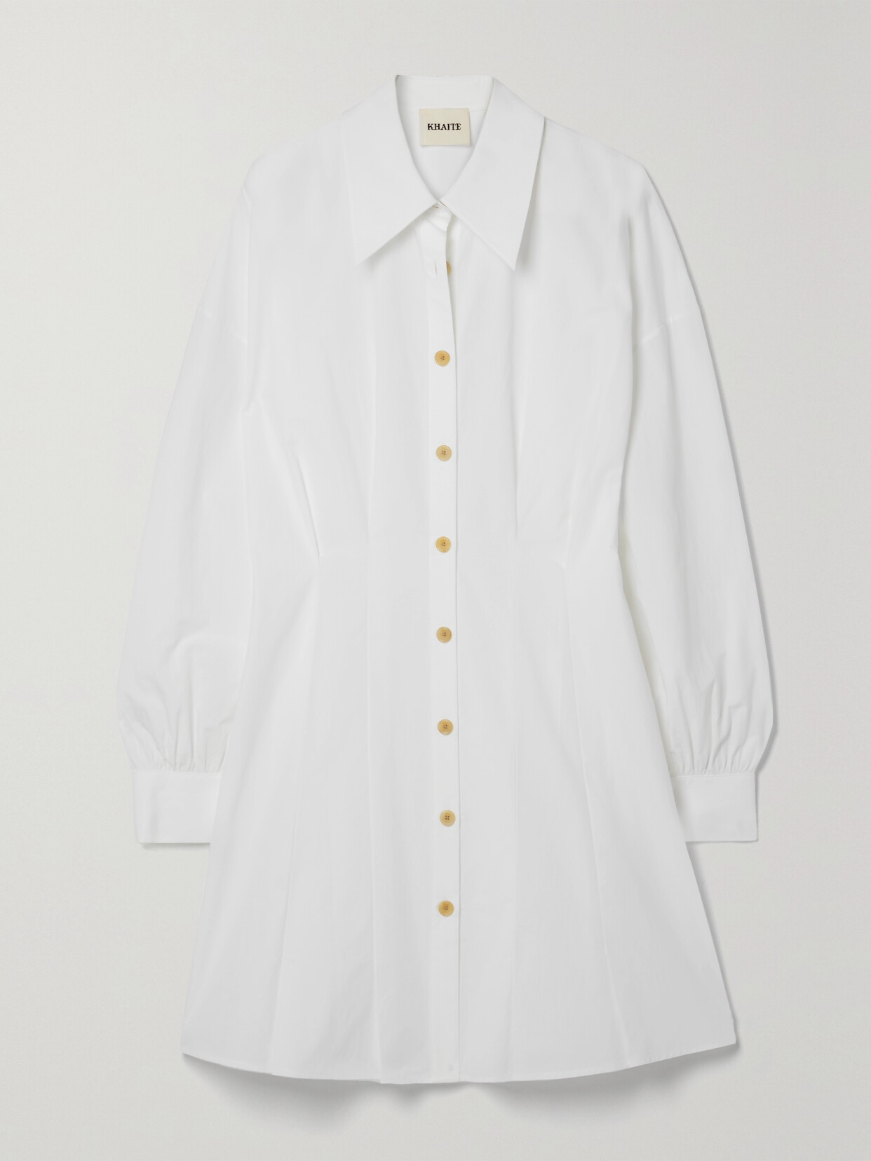 khaite shirt dress KHAITE Effy silk and cotton-blend organza midi shirt dress