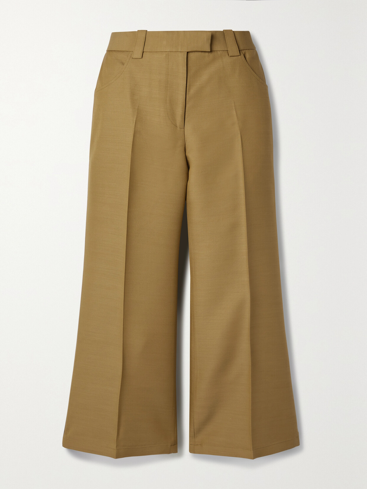 Khaite Harlen Cropped Cady Wide-leg Pants - Brown