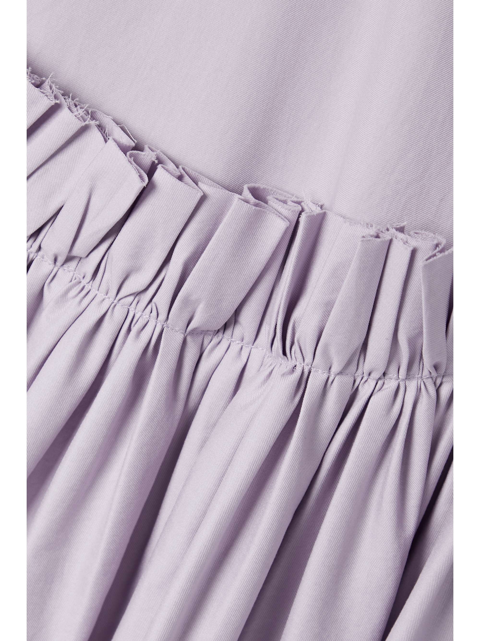 KHAITE Andrina open-back gathered washed cotton-twill maxi dress