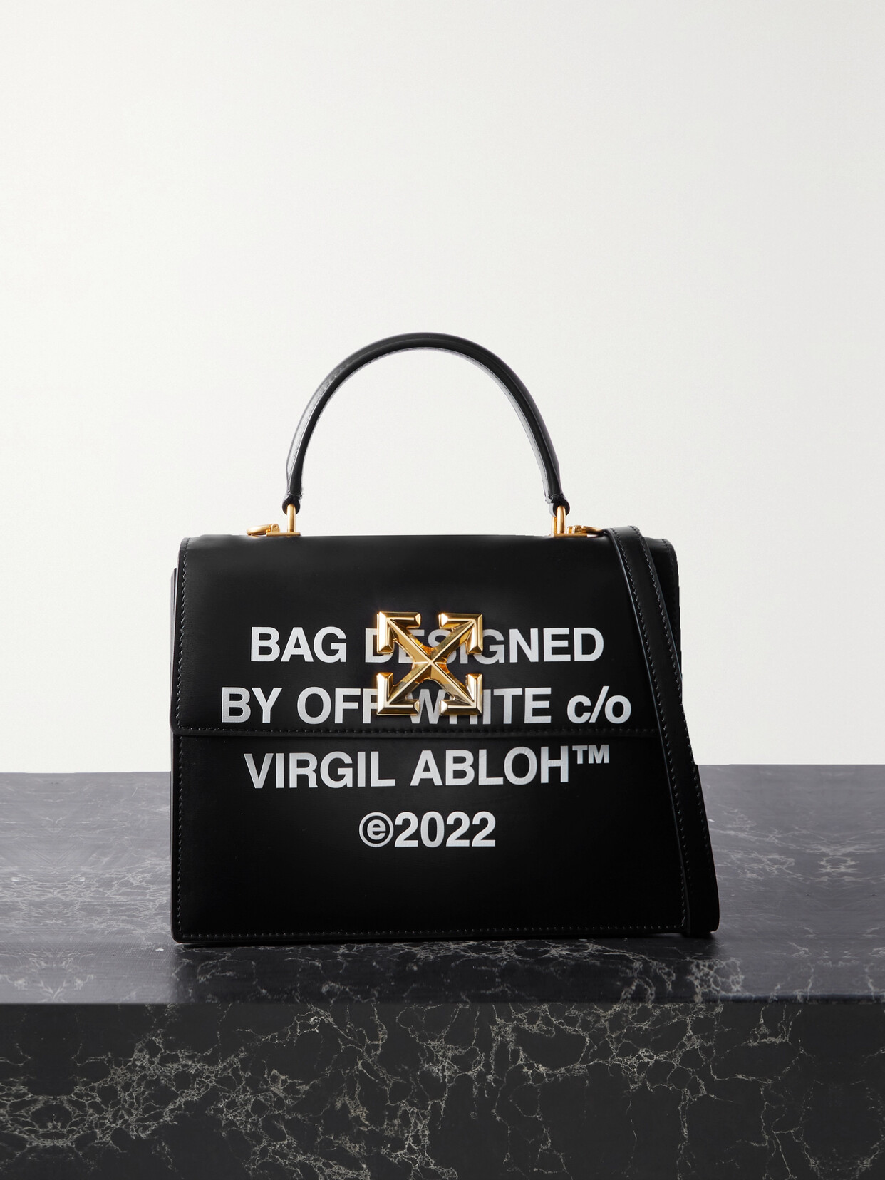 OFF-WHITE JITNEY 2.8 PRINTED LEATHER TOTE