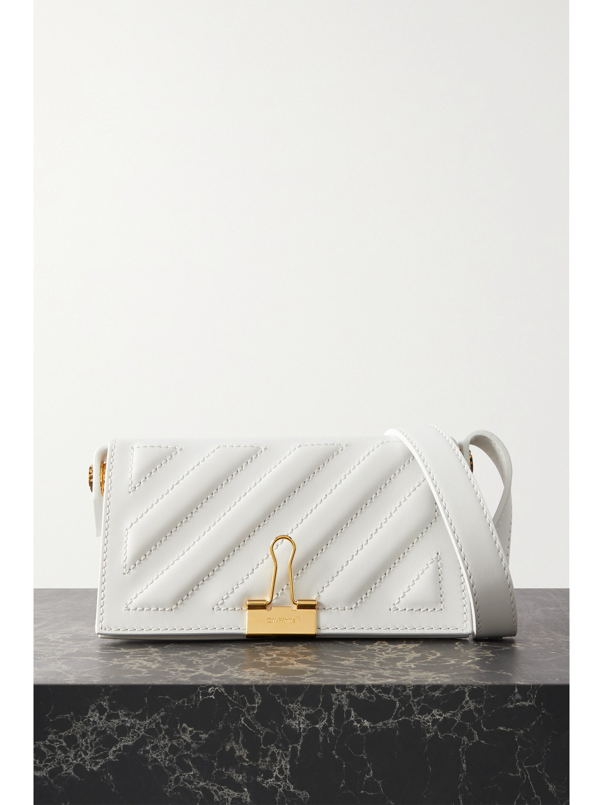 Off-White - Embossed Leather Shoulder Bag - one size