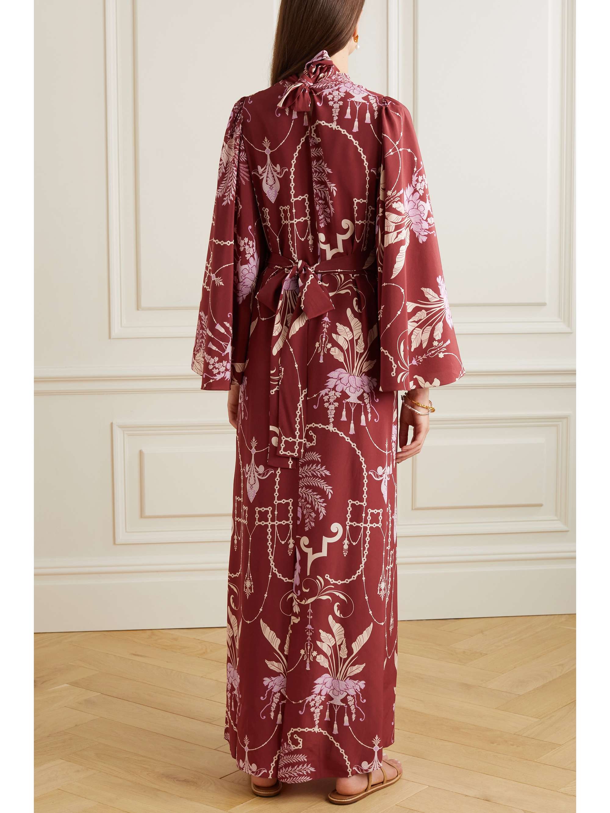 JOHANNA ORTIZ Hanging Garden printed silk-satin maxi dress