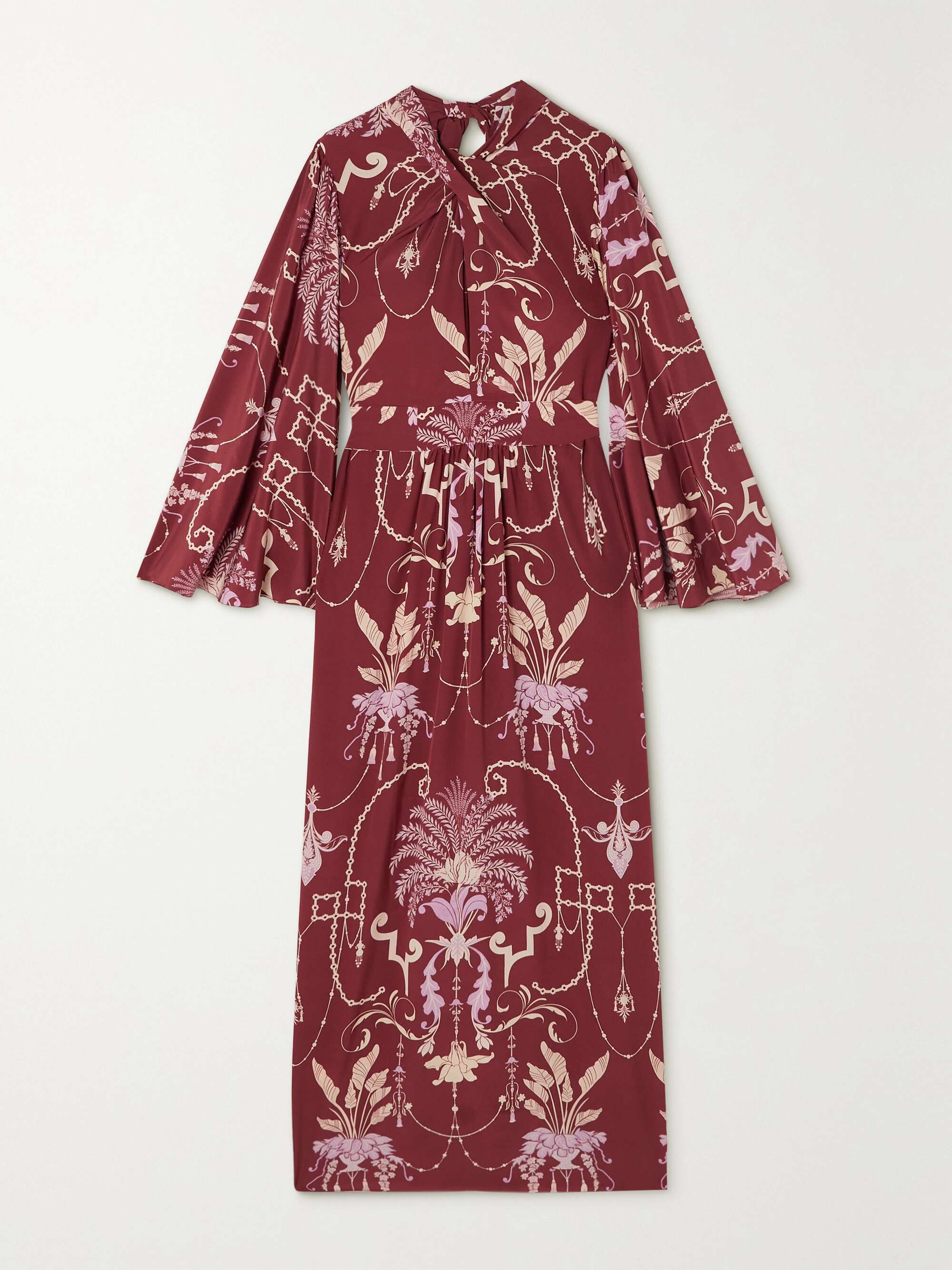 Red Hanging Garden printed silk-satin maxi dress | JOHANNA ORTIZ | NET ...