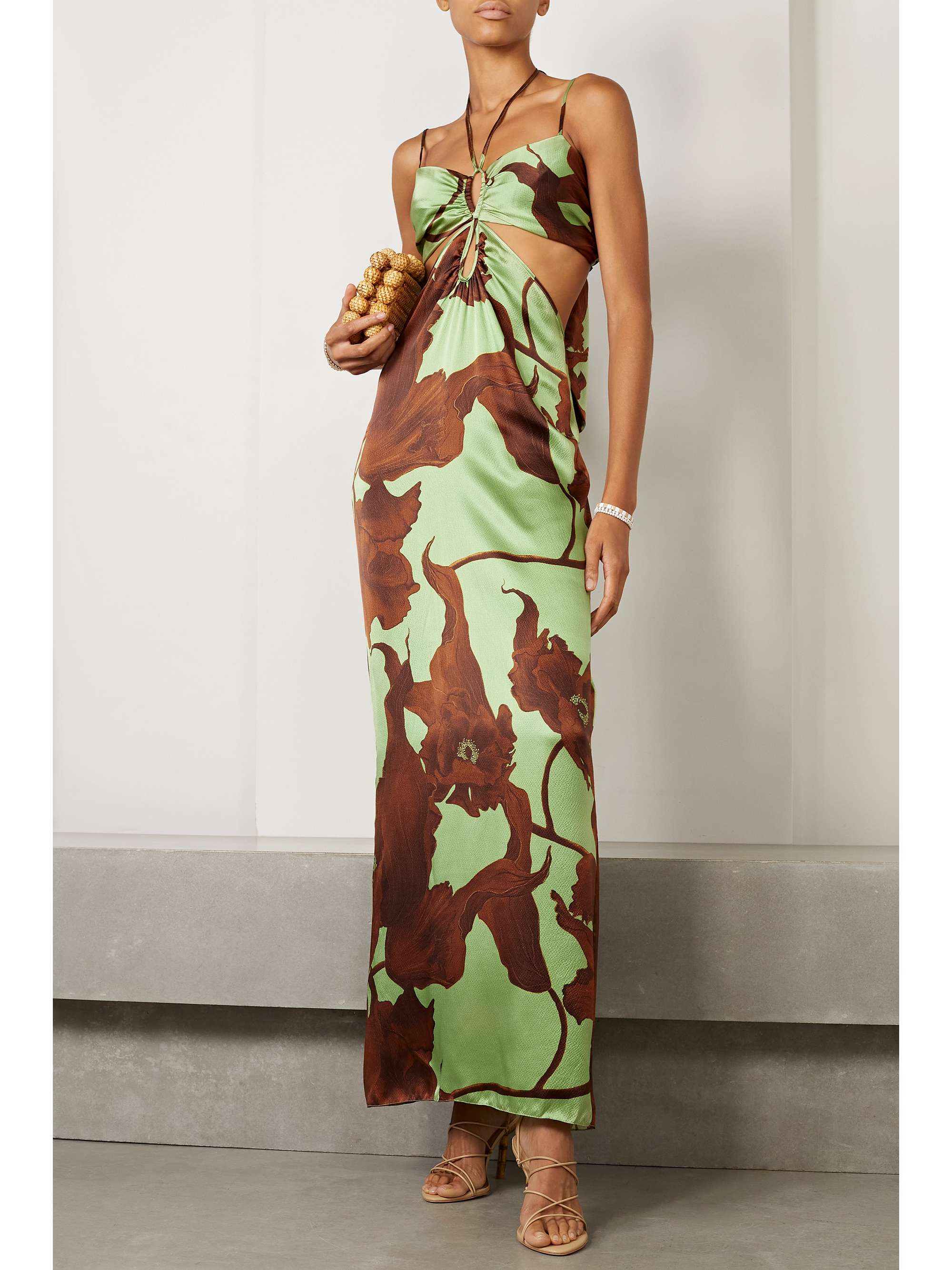 JOHANNA ORTIZ Geataway to the Dooars printed cutout hammered-silk maxi dress  | NET-A-PORTER