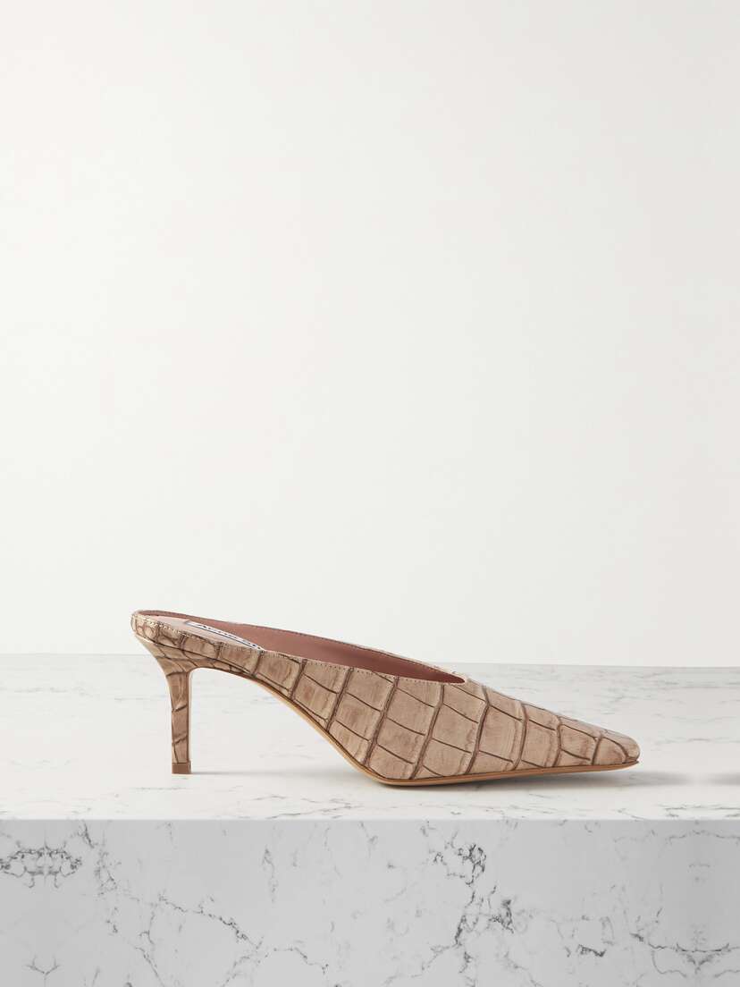 Acne Studios Croc-effect Leather Mules