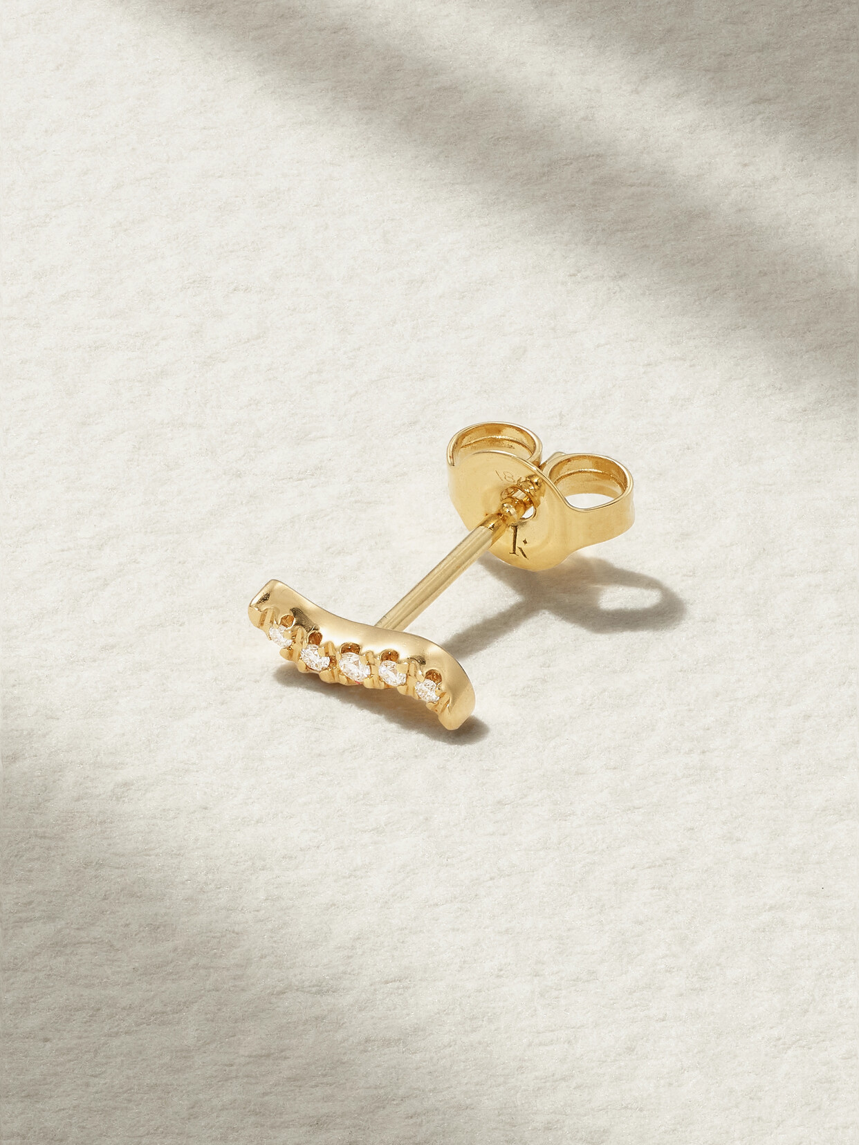 Kimaï - Stream 18-karat Recycled Gold Laboratory-grown Diamond Single Earring - one size 22 Awaiting product image