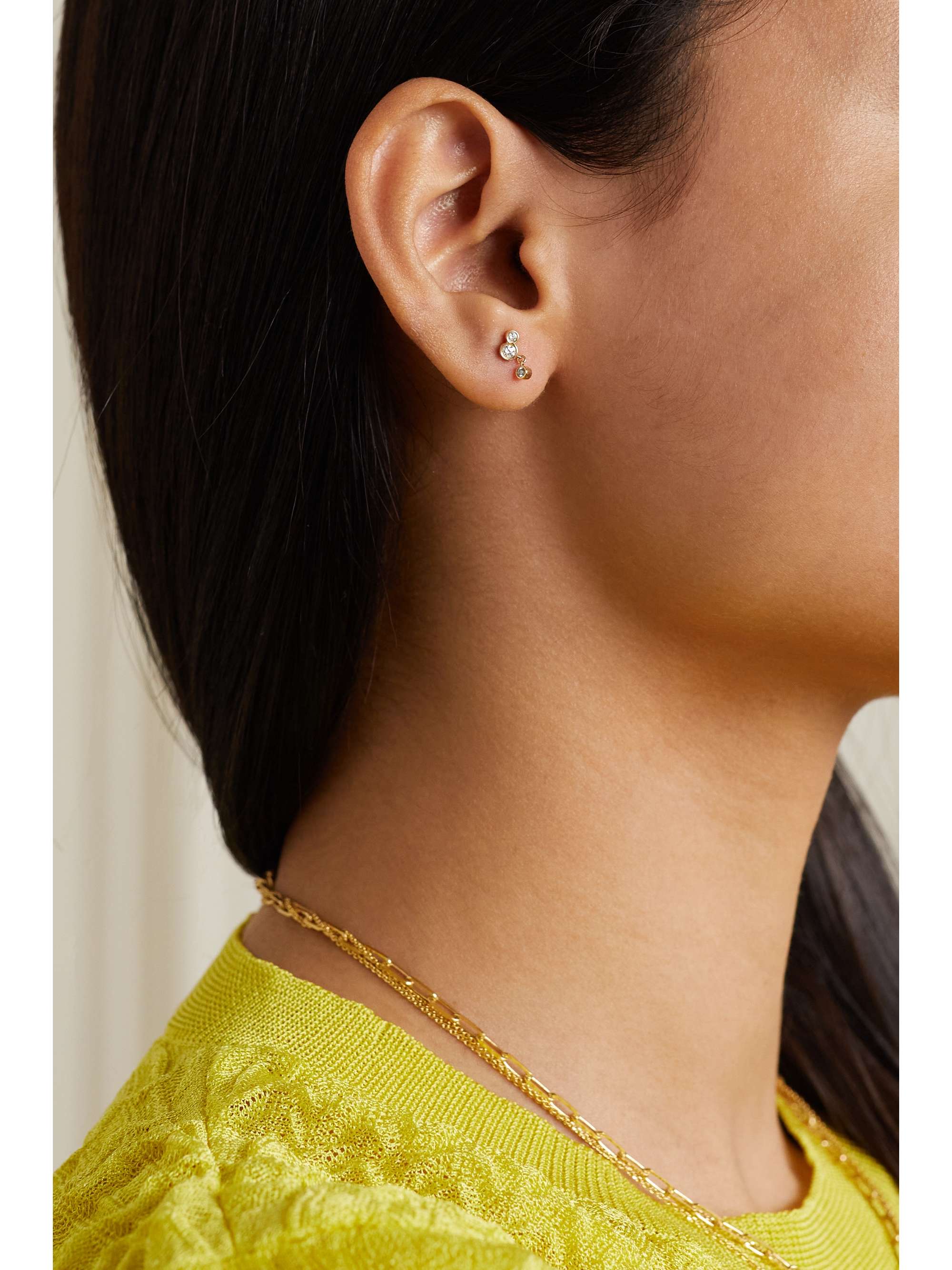 KIMAÏ Riva 18-karat recycled gold laboratory-grown diamond single earring