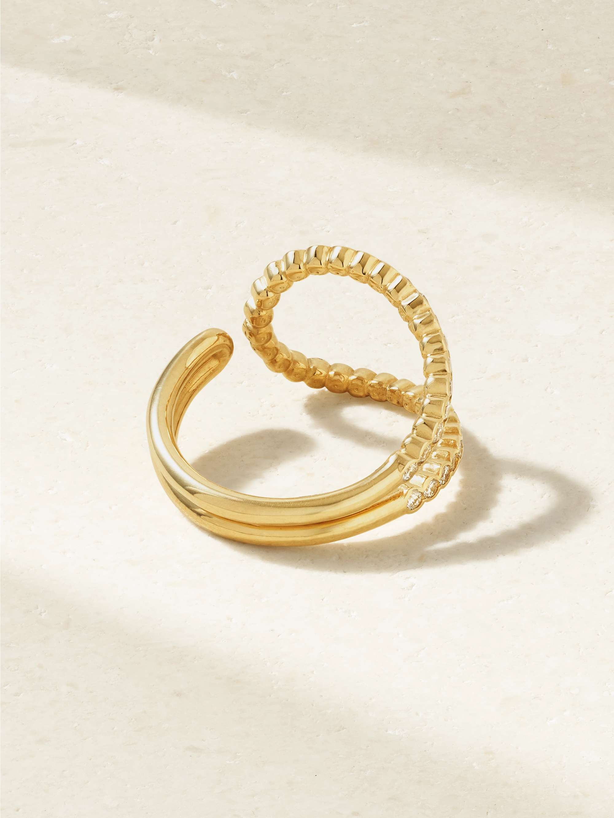 KIMAÏ Wave 18-karat recycled gold laboratory-grown diamond ring