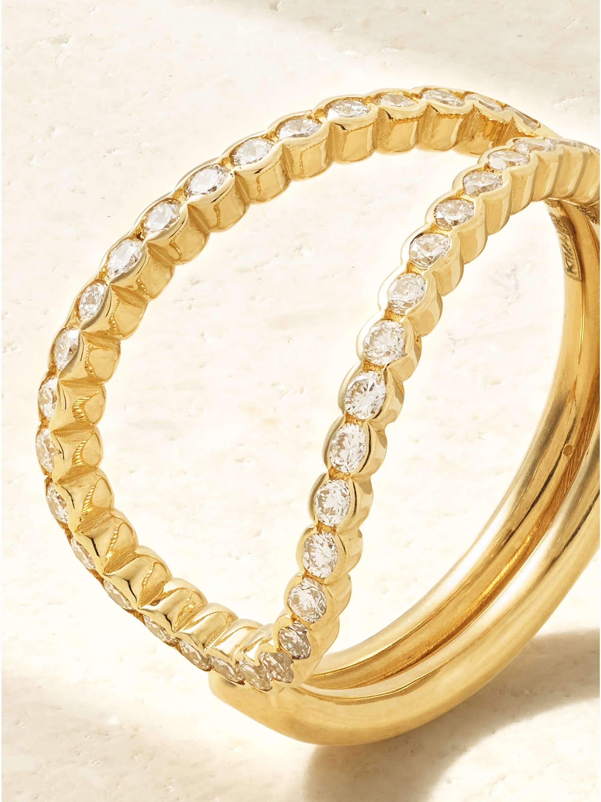 KIMAÏ Wave 18-karat recycled gold laboratory-grown diamond ring