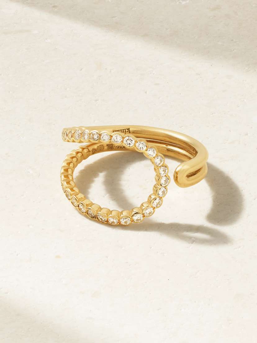 Kimaï Wave 18-karat Recycled Gold Laboratory-grown Diamond Ring