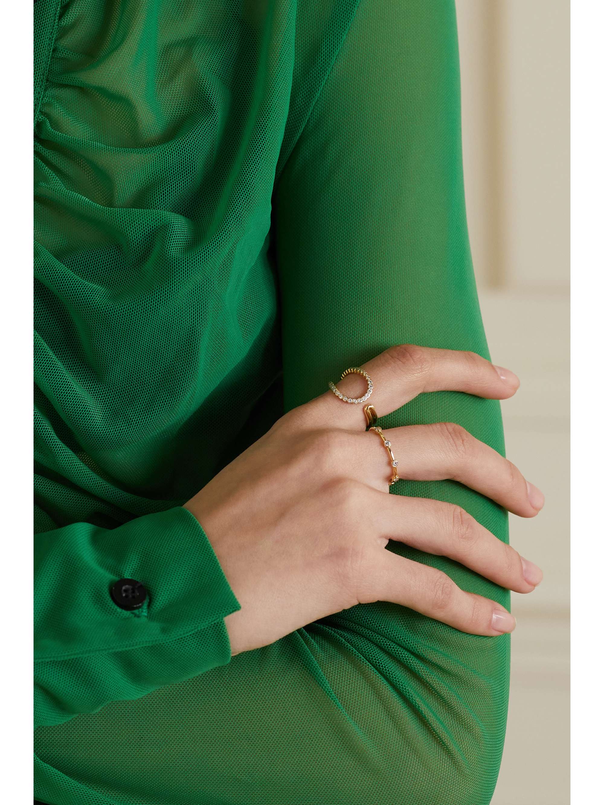 KIMAÏ Wave 18-karat recycled gold laboratory-grown diamond ring