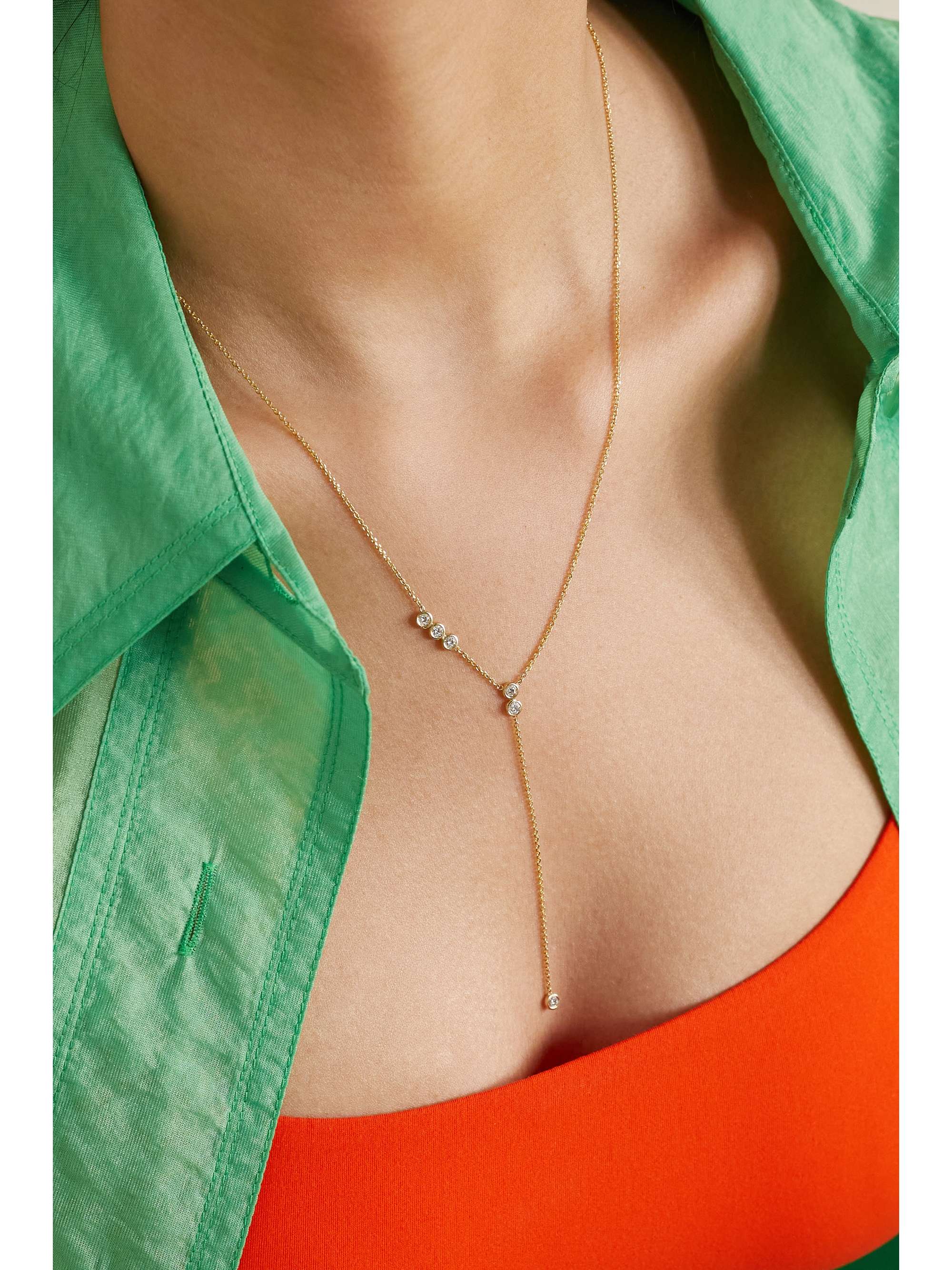 KIMAÏ Subtle 18-karat recycled gold laboratory-grown diamond necklace