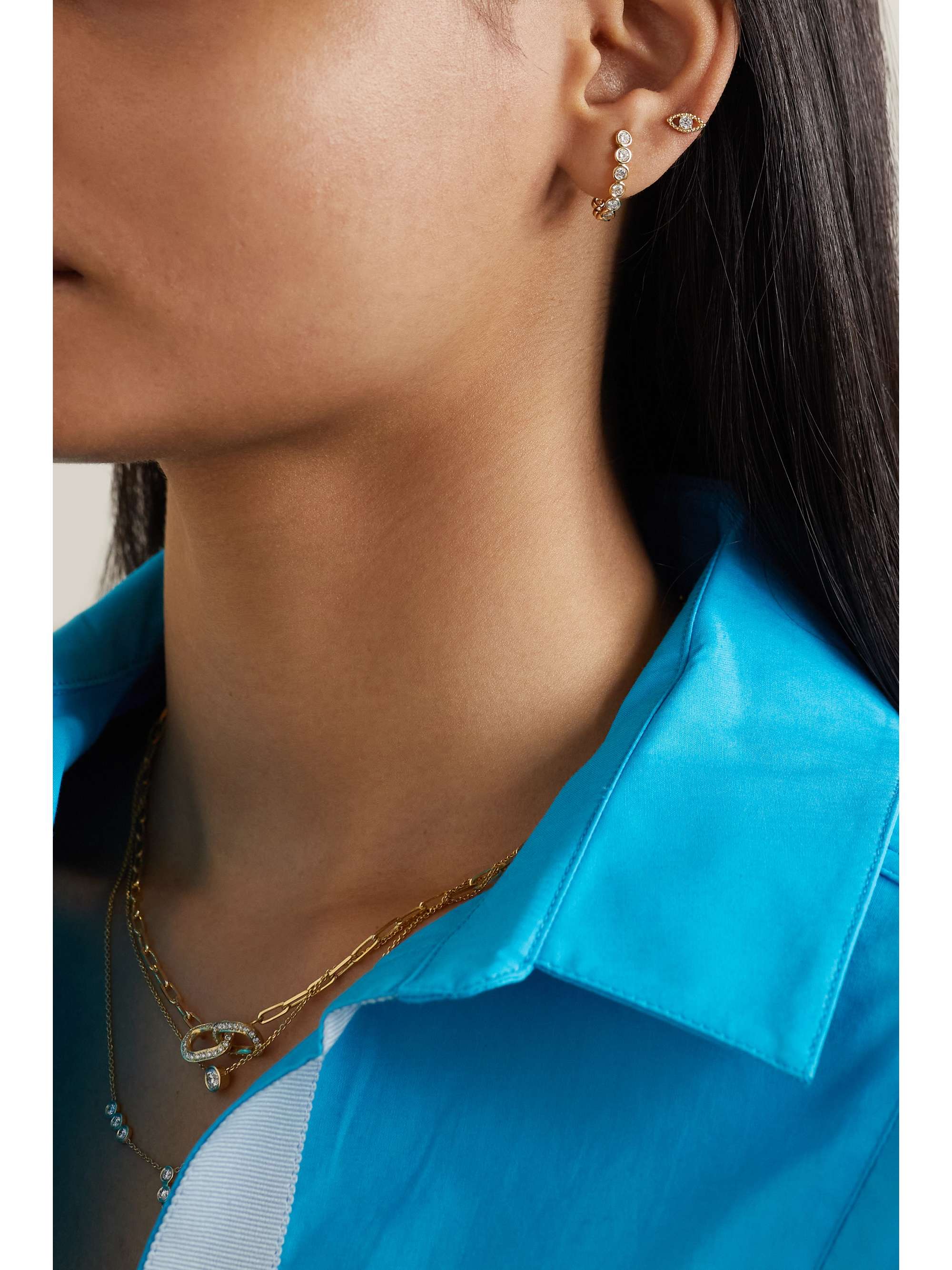KIMAÏ Clarity 18-karat recycled gold laboratory-grown diamond single earring