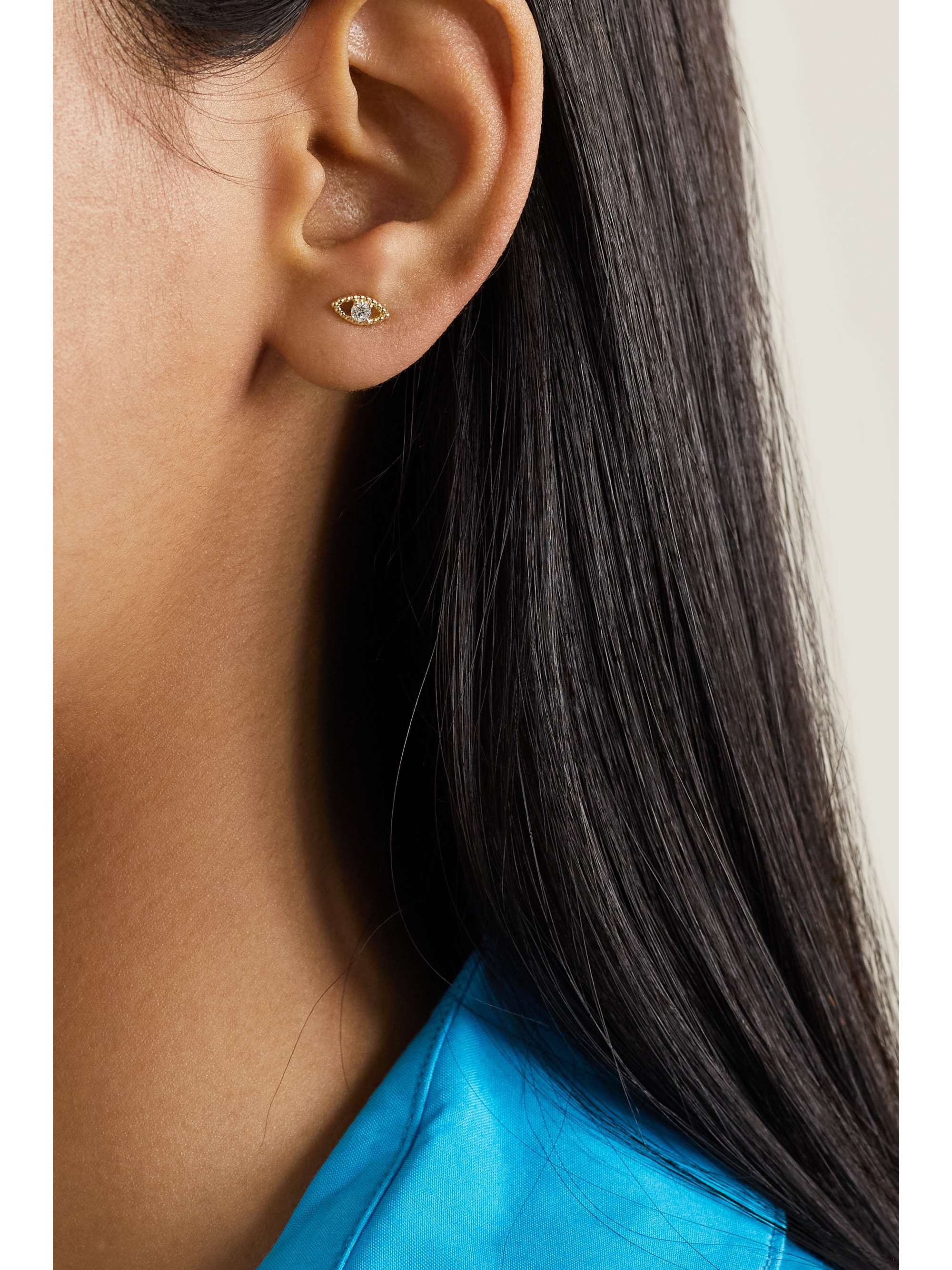 KIMAÏ Clarity 18-karat recycled gold laboratory-grown diamond single earring