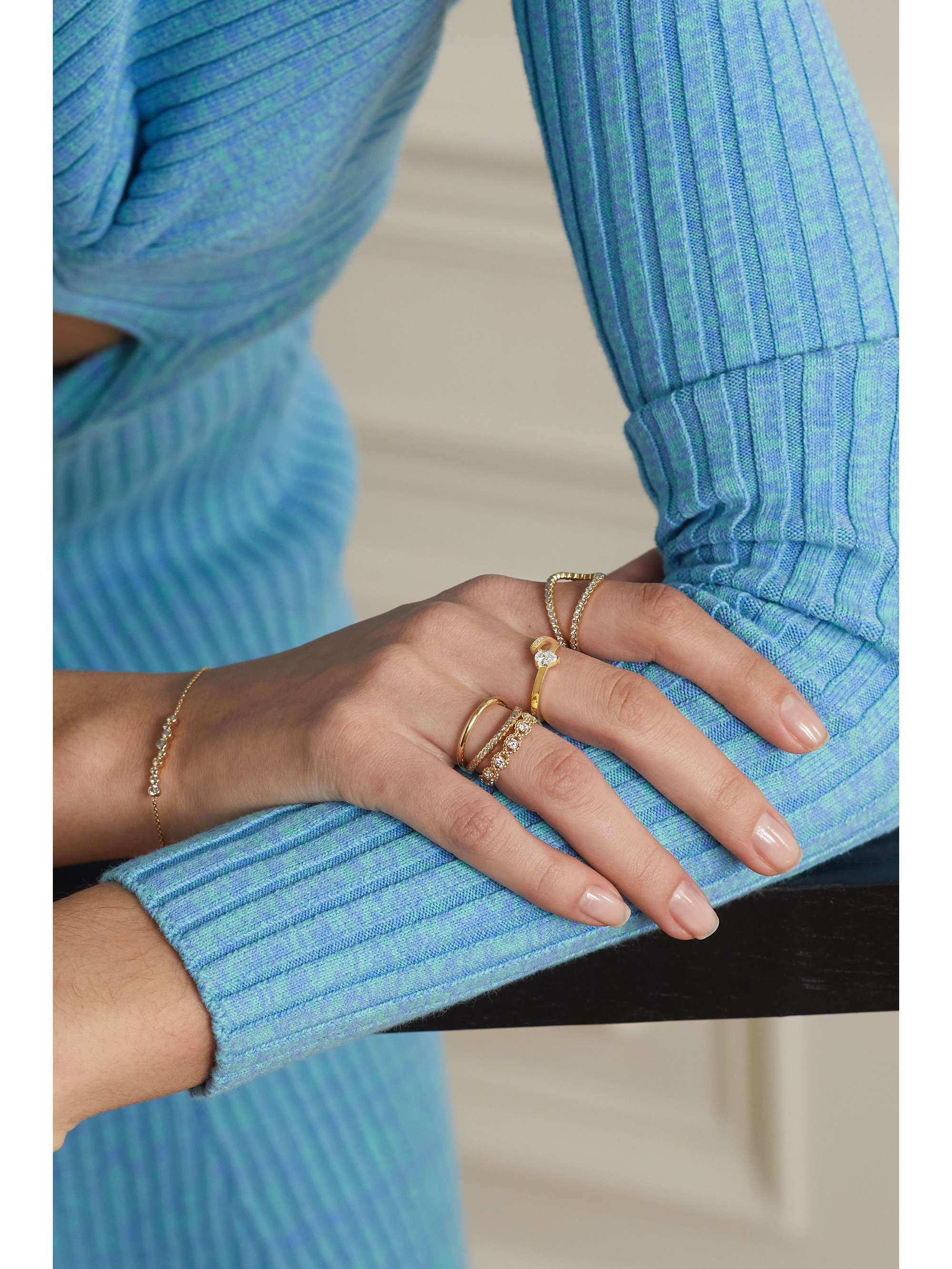 KIMAÏ Aqua 18-karat recycled gold laboratory-grown diamond ring