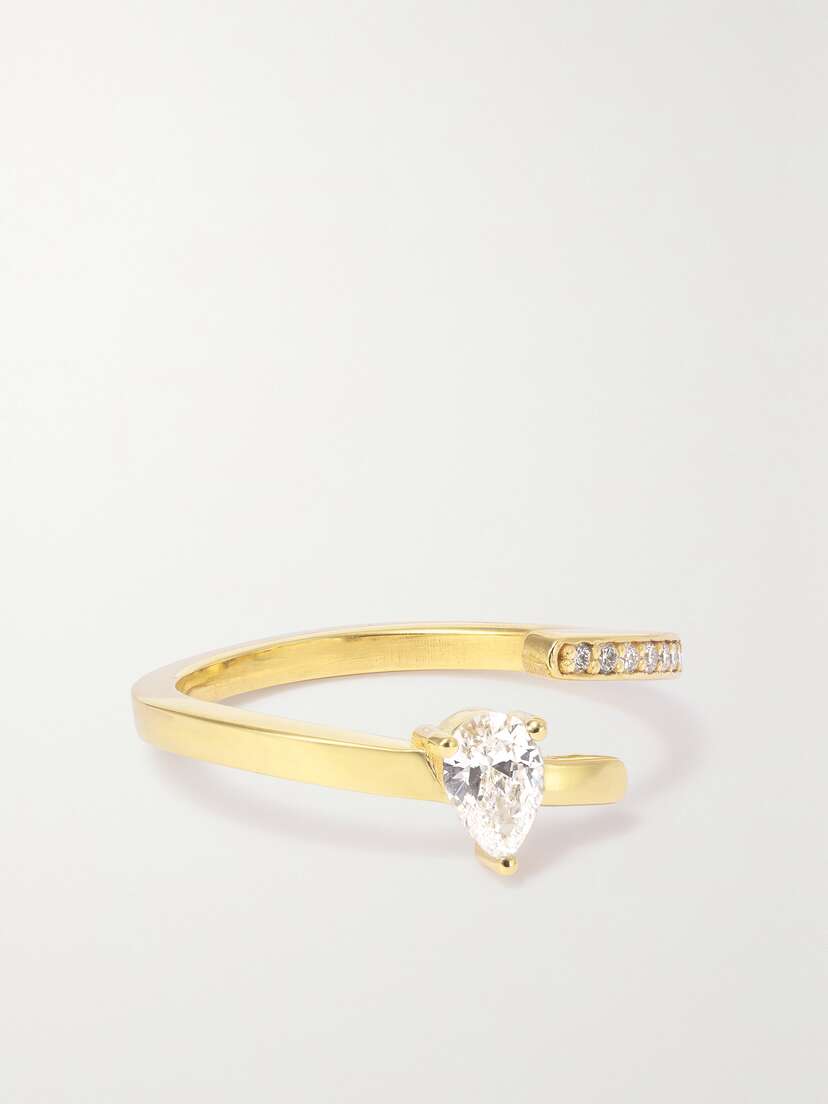 Kimaï Aqua 18-karat Recycled Gold Laboratory-grown Diamond Ring