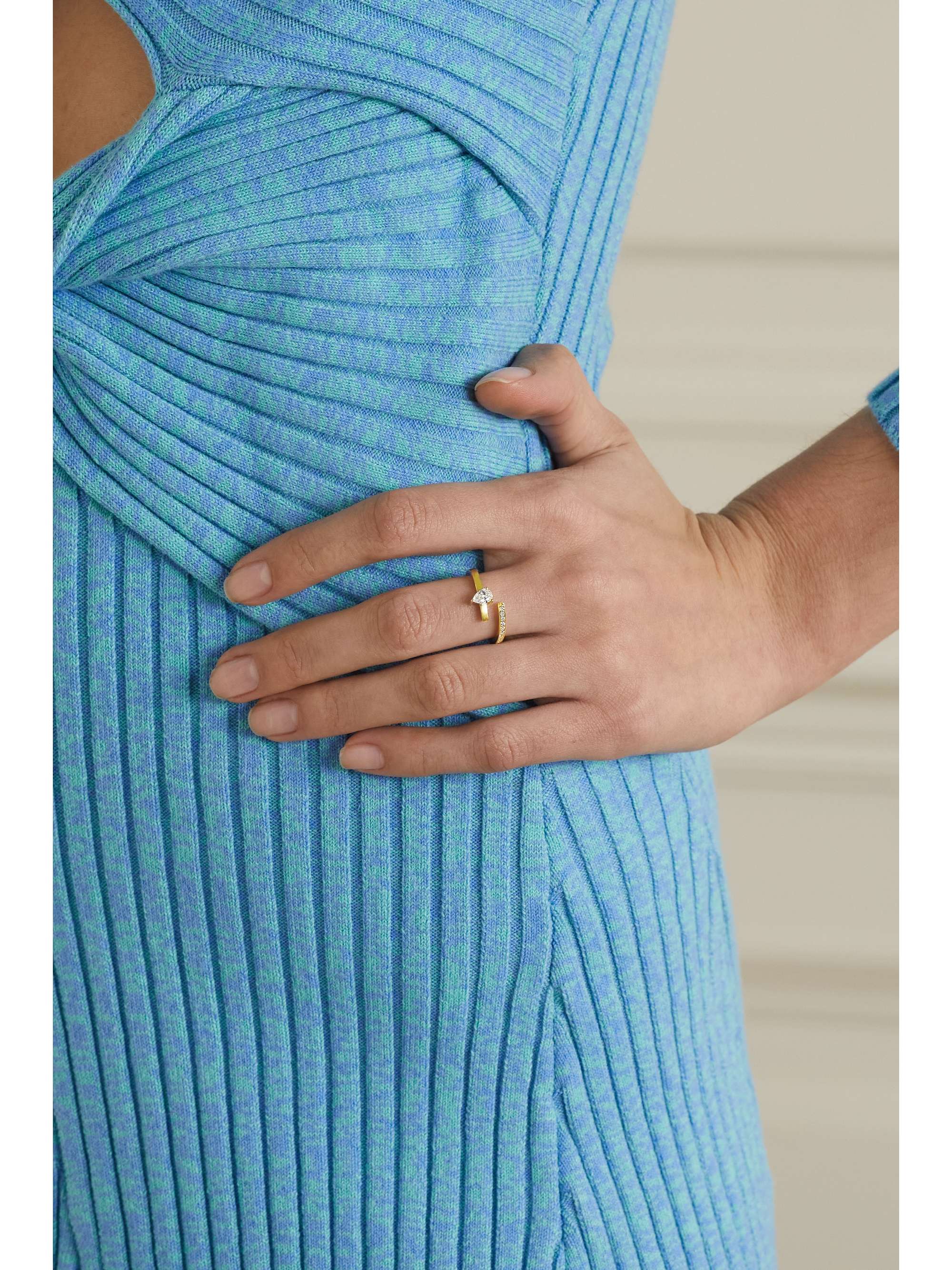 KIMAÏ Aqua 18-karat recycled gold laboratory-grown diamond ring