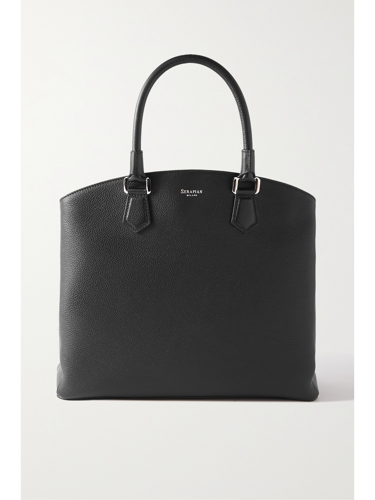 Serapian - Luna Medium Textured-leather Tote - Black