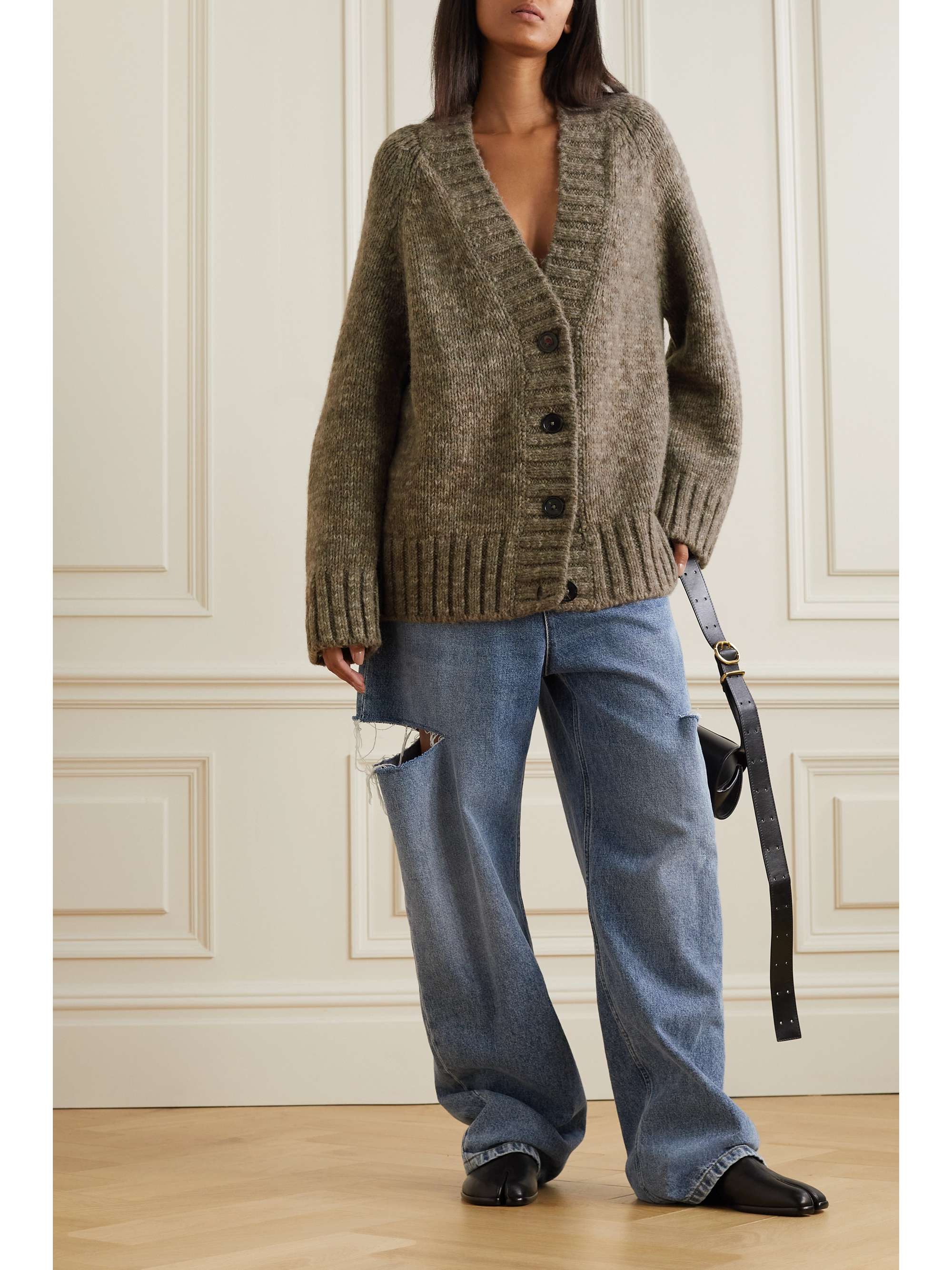 Alpaca, cotton and wool-blend cardigan
