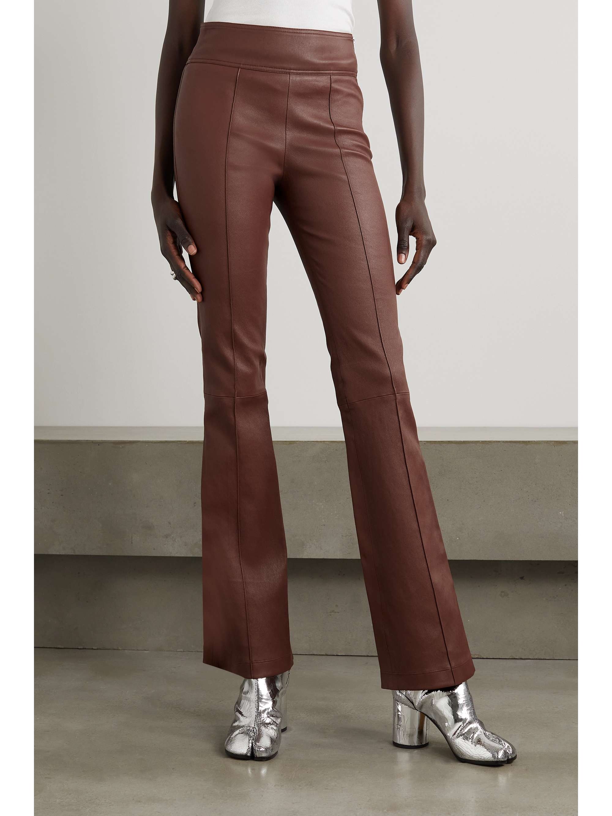 HELMUT LANG 皮革微喇裤