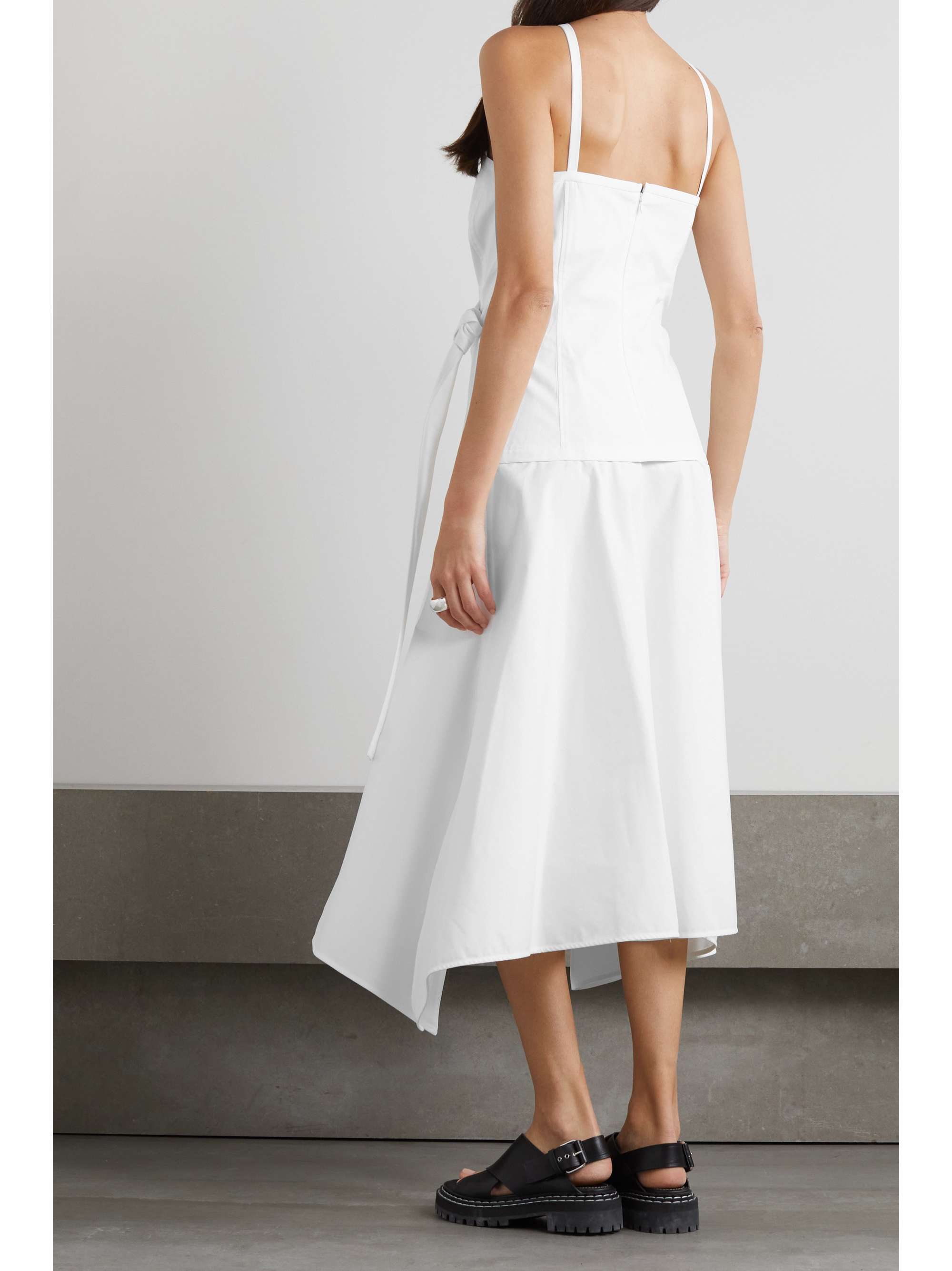 PROENZA SCHOULER Tiered cotton-blend poplin midi dress