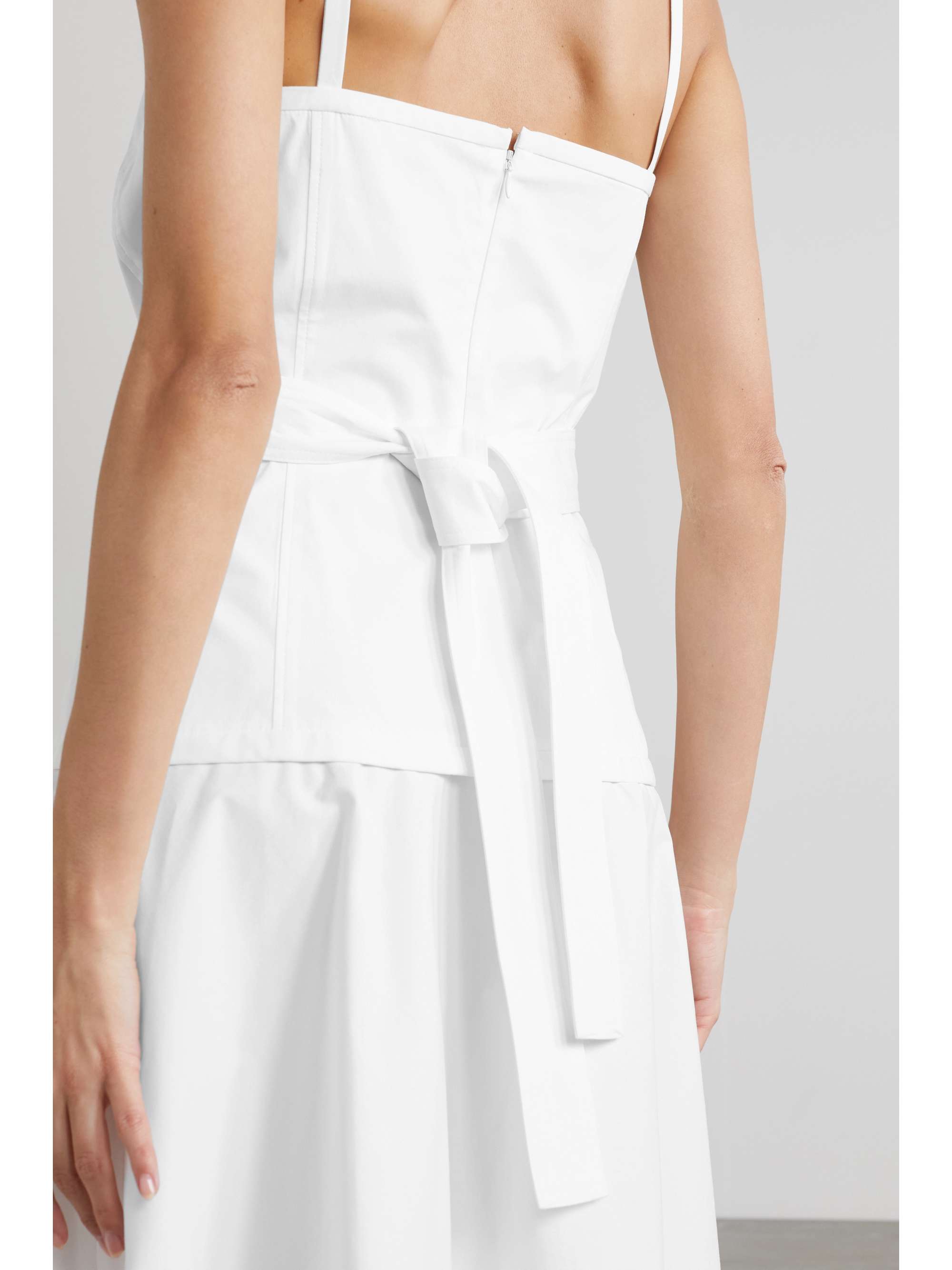 PROENZA SCHOULER Tiered cotton-blend poplin midi dress