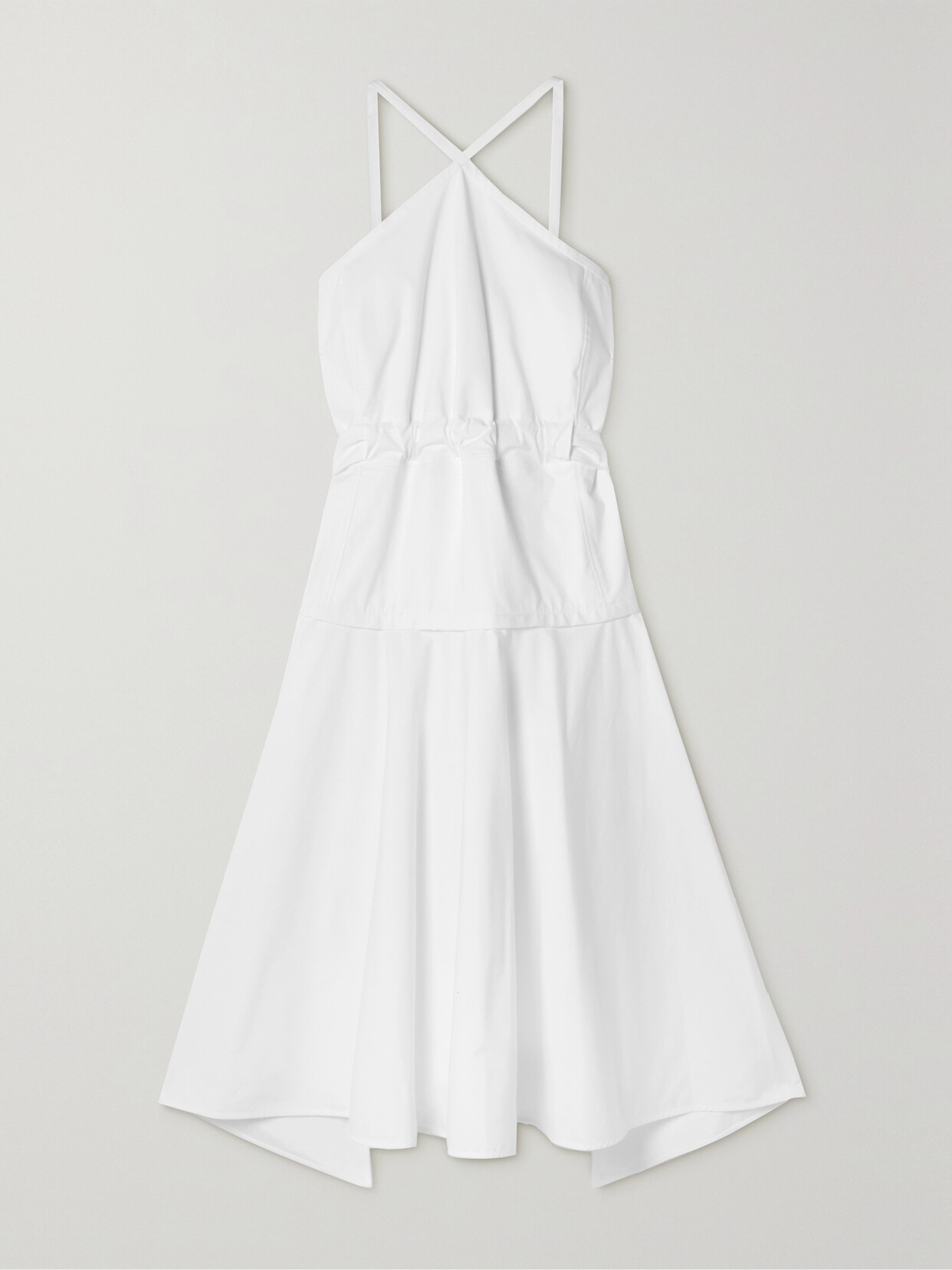 PROENZA SCHOULER TIERED COTTON-BLEND POPLIN MIDI DRESS