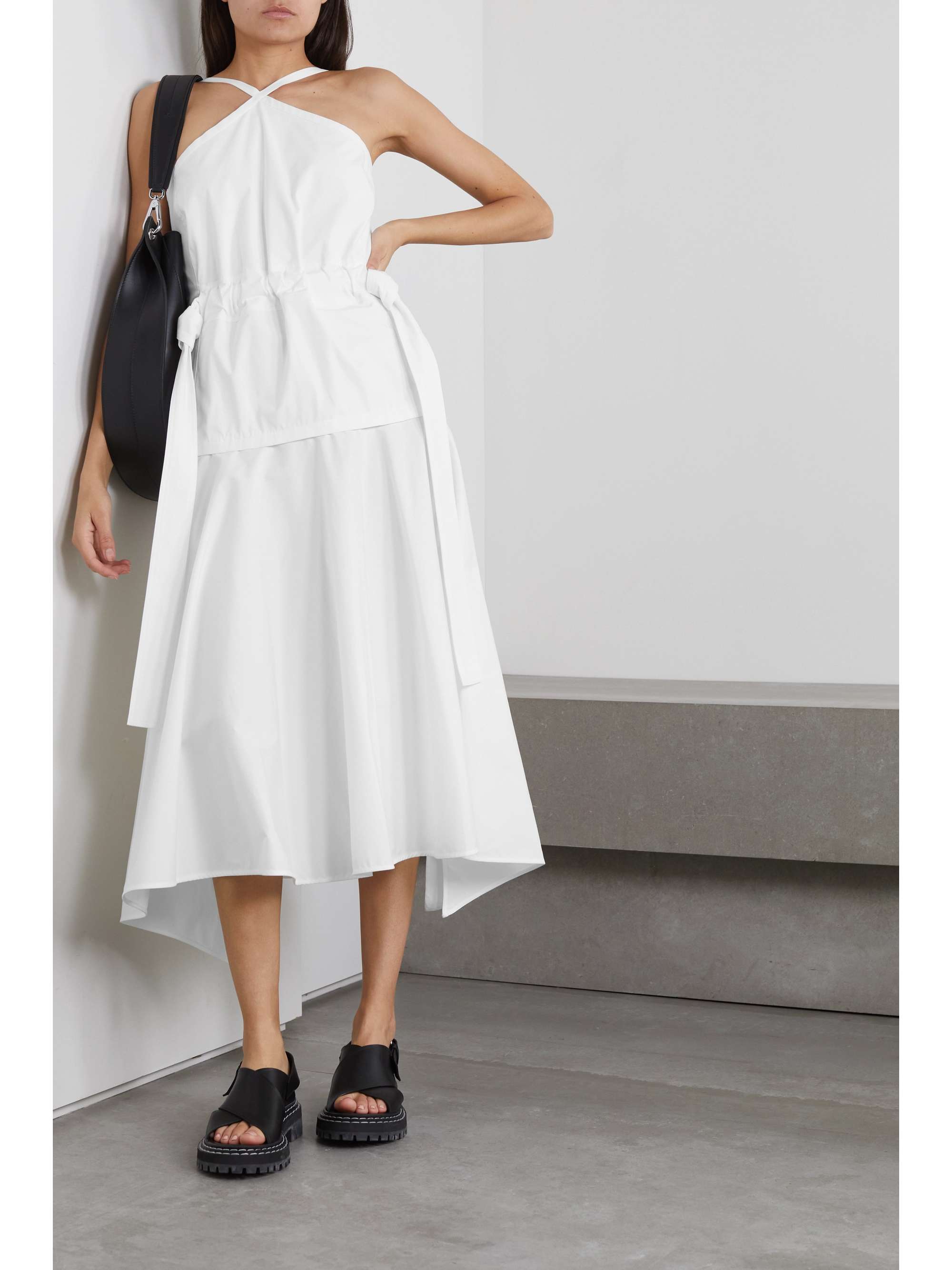 PROENZA SCHOULER Tiered cotton-blend poplin midi dress