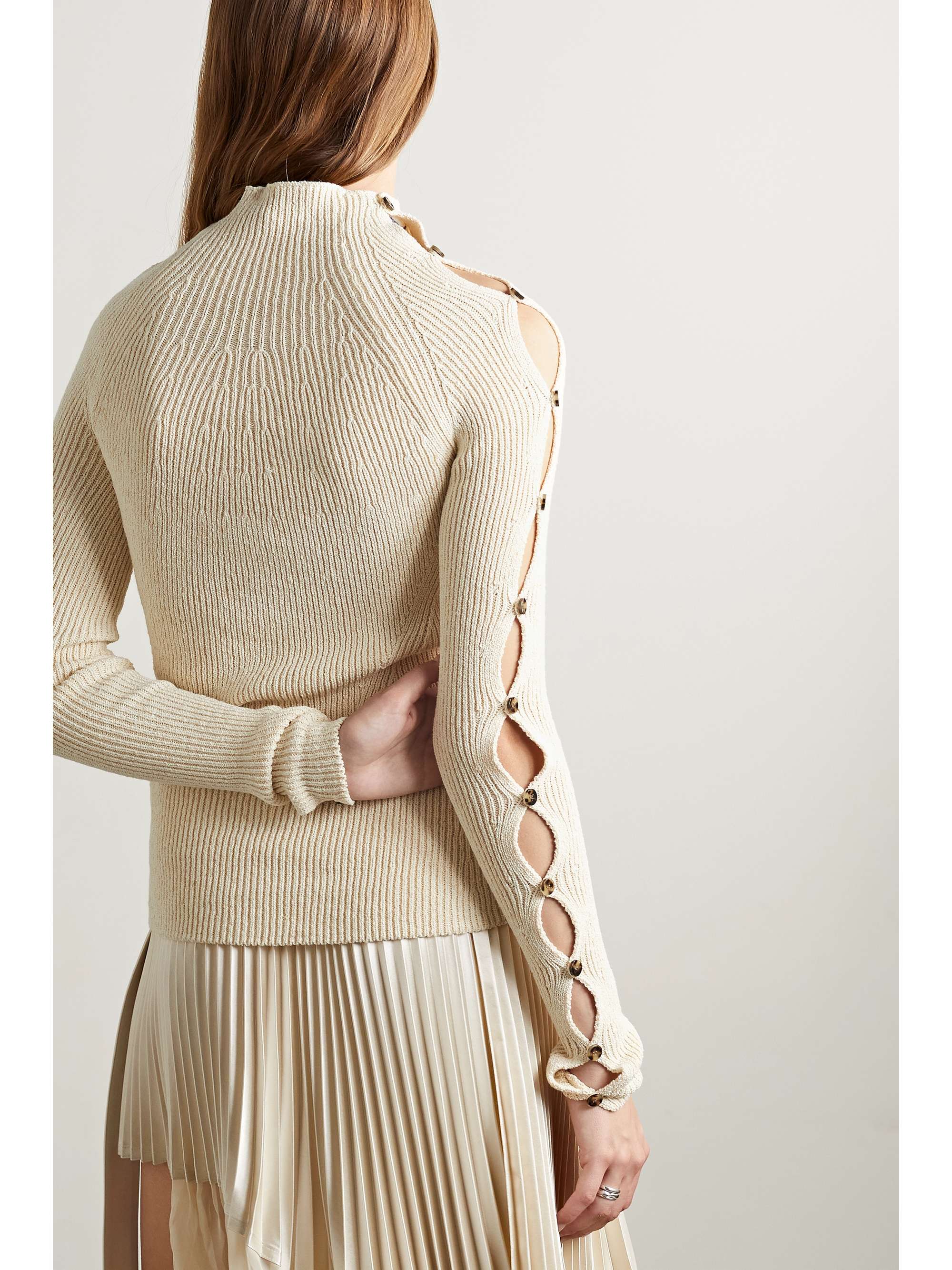 PROENZA SCHOULER Pullover aus einer gerippten Baumwollmischung mit Cut-outs