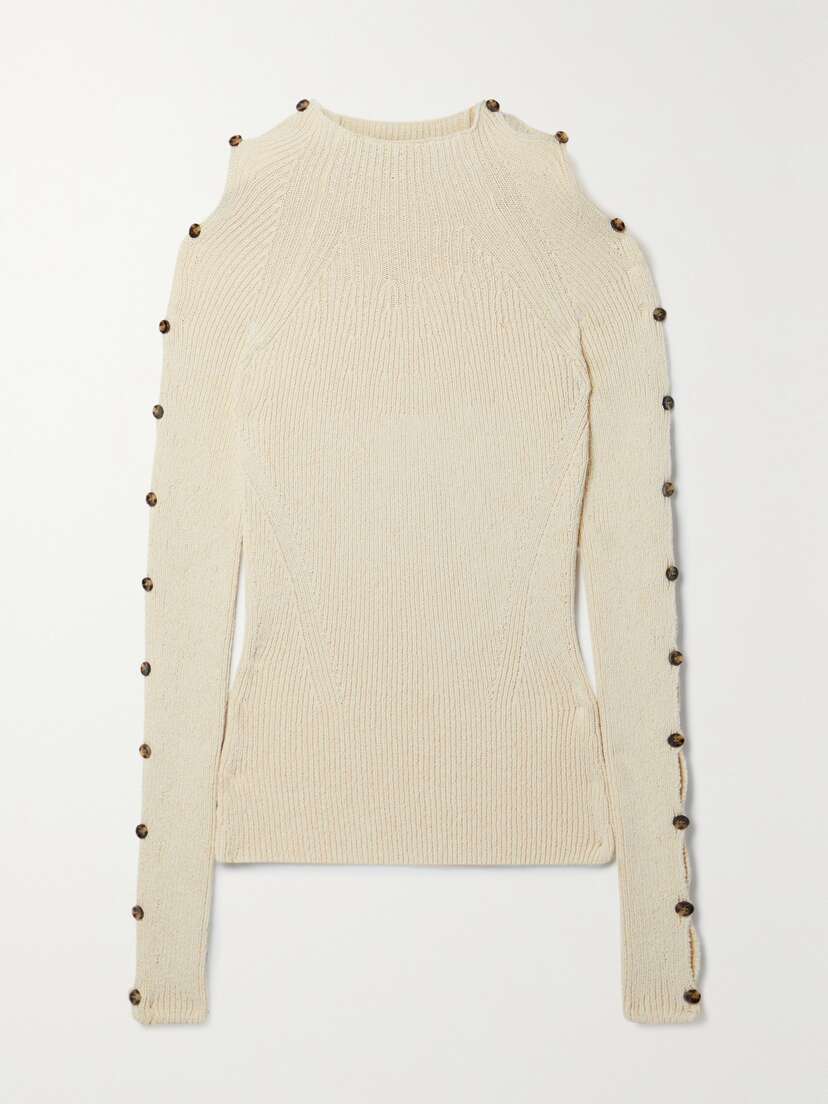 Proenza Schouler Cutout Ribbed Cotton-blend Sweater