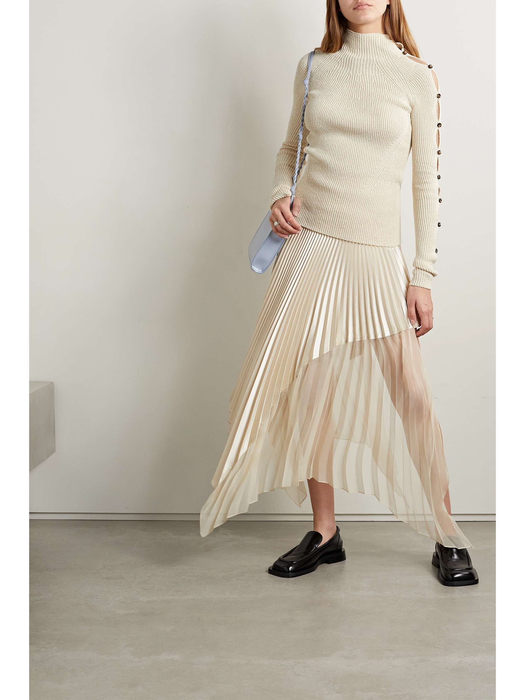 PROENZA SCHOULER Pullover aus einer gerippten Baumwollmischung mit Cut-outs