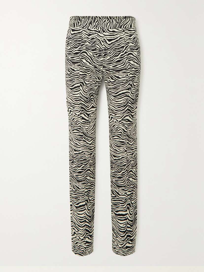 Proenza Schouler Zebra-jacquard Stretch Cotton-blend Slim-leg Pants