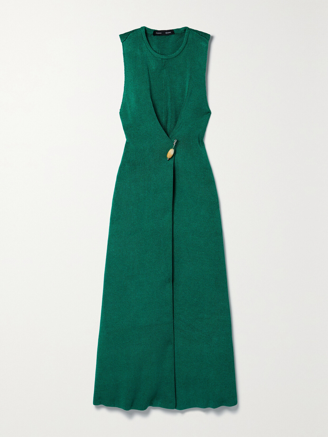 Proenza Schouler Embellished Twist-back Knitted Maxi Dress In Blue