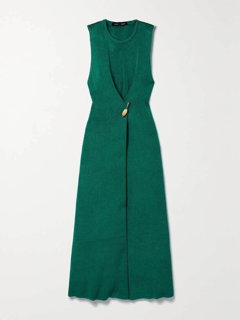 Proenza Schouler Embellished Twist-back Knitted Maxi Dress
