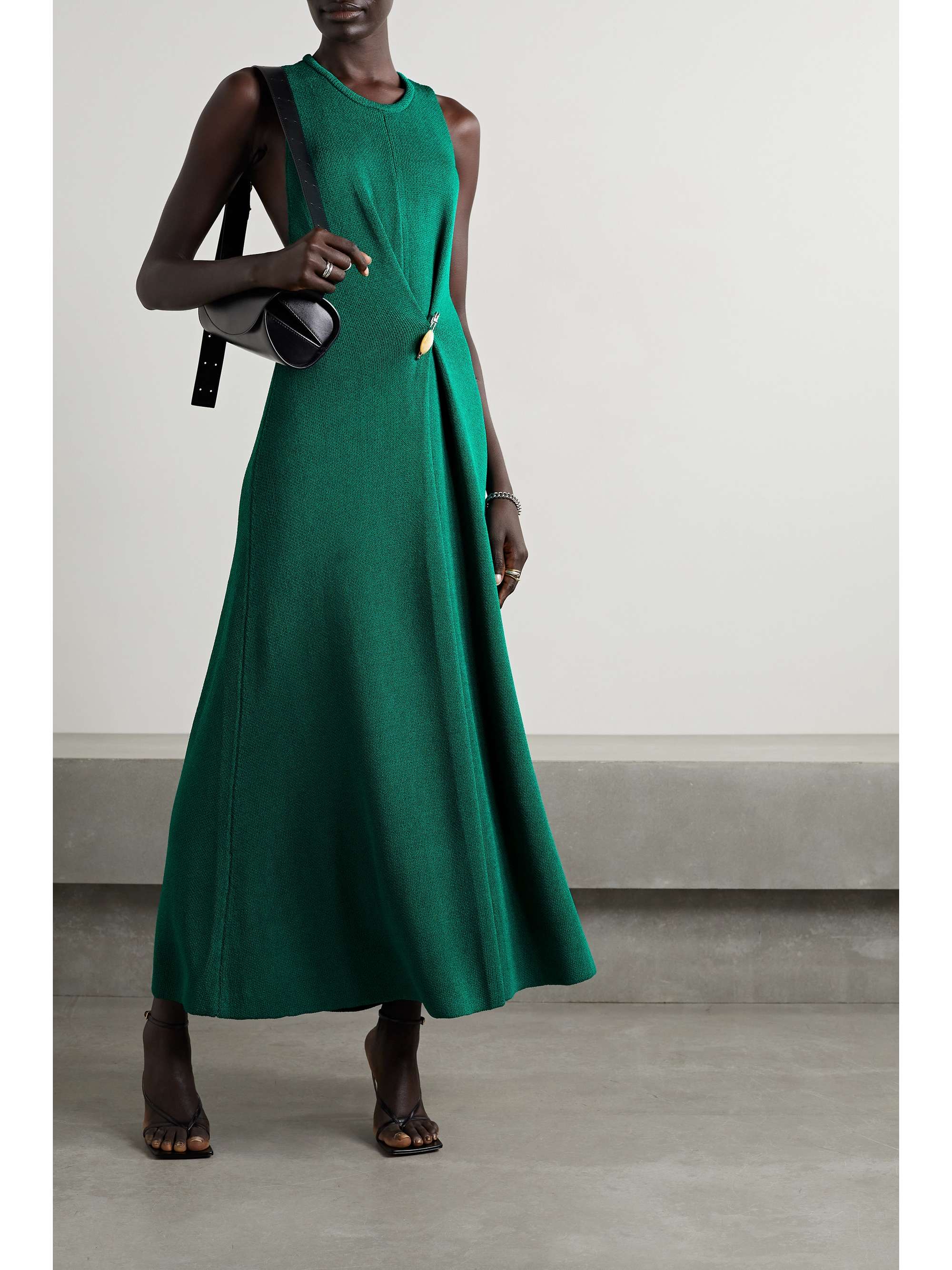 PROENZA SCHOULER Embellished twist-back knitted maxi dress | NET-A-PORTER