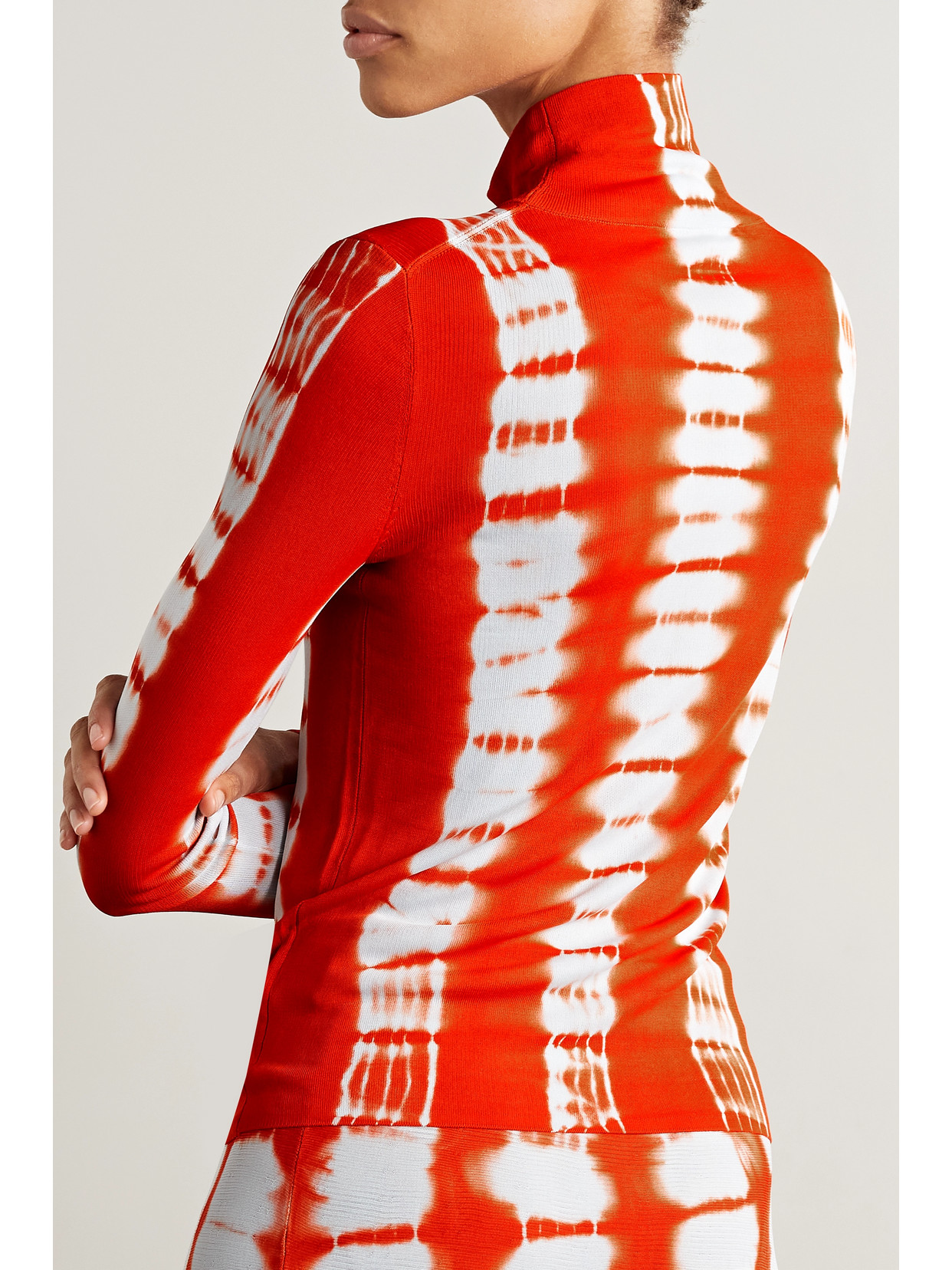 Proenza Schouler Tie-dyed Knit Turtleneck Top In Red
