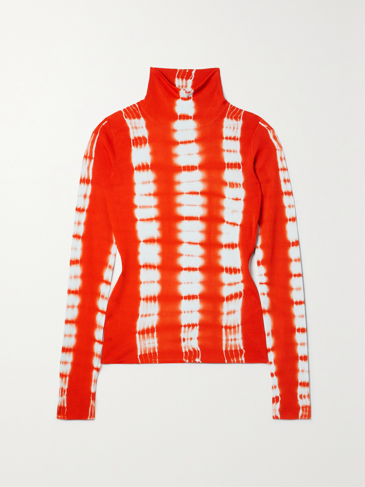 Proenza Schouler Tie-dyed Knit Turtleneck Top In Red