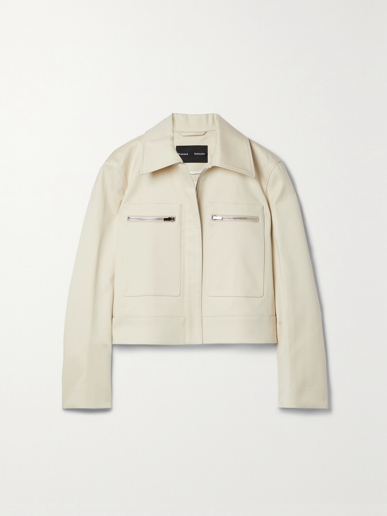 Proenza Schouler Cropped Cotton-gabardine Jacket In Cream