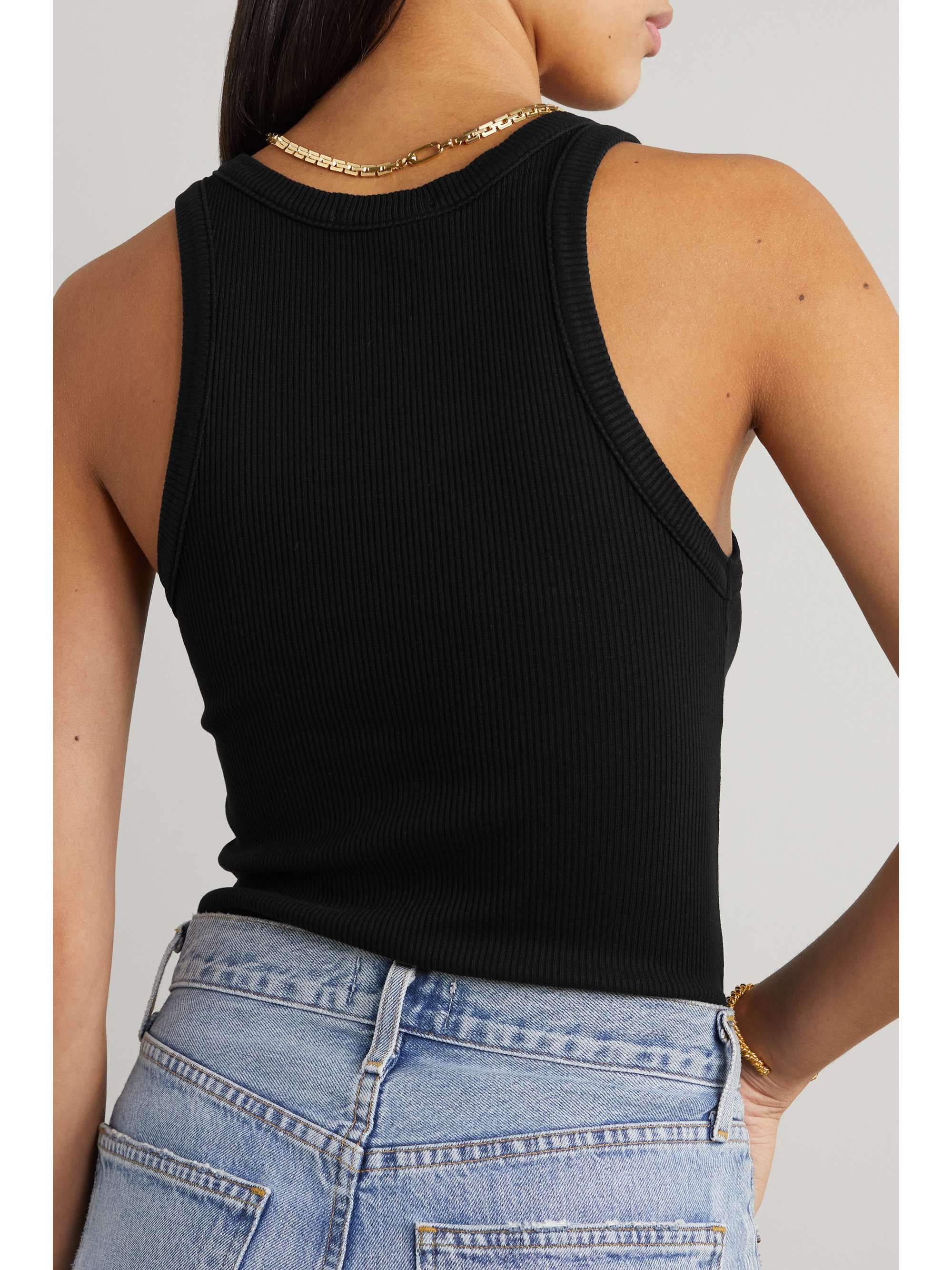 AGOLDE + NET SUSTAIN Bailey ribbed stretch-Lyocell and cotton-blend tank