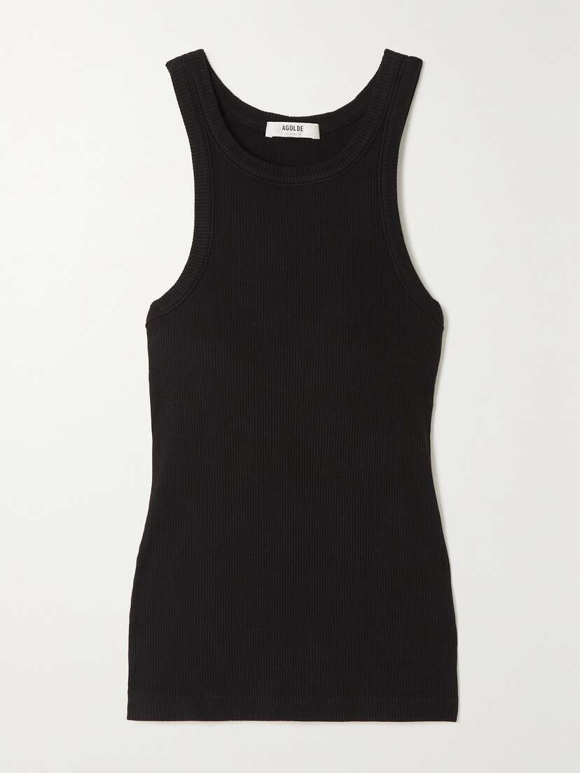 AGOLDE Bailey Ribbed Stretch-lyocell And Organic Cotton-blend Tank