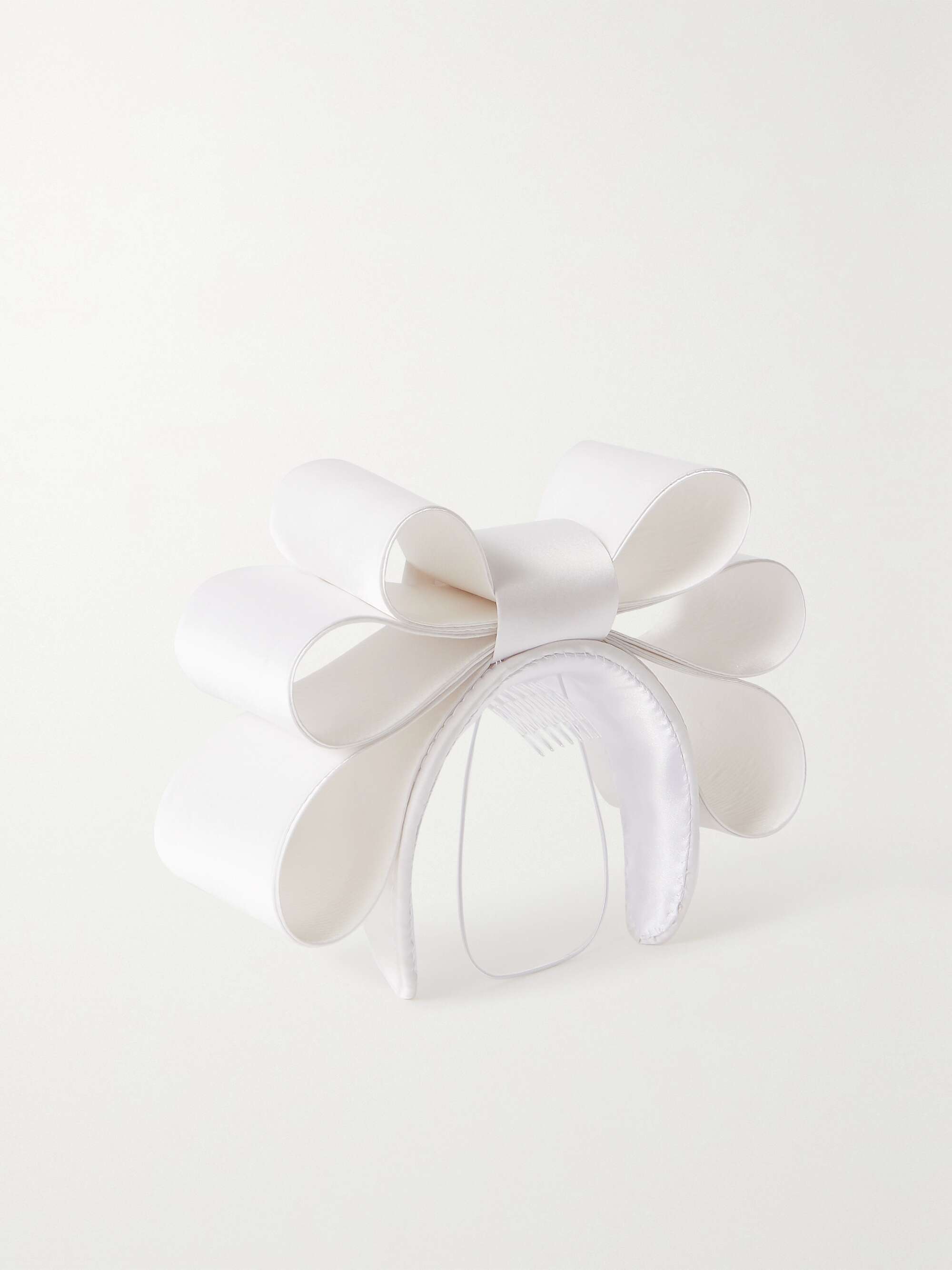 MERVE BAYINDIR Zinnia bow-detailed silk-blend sateen headband