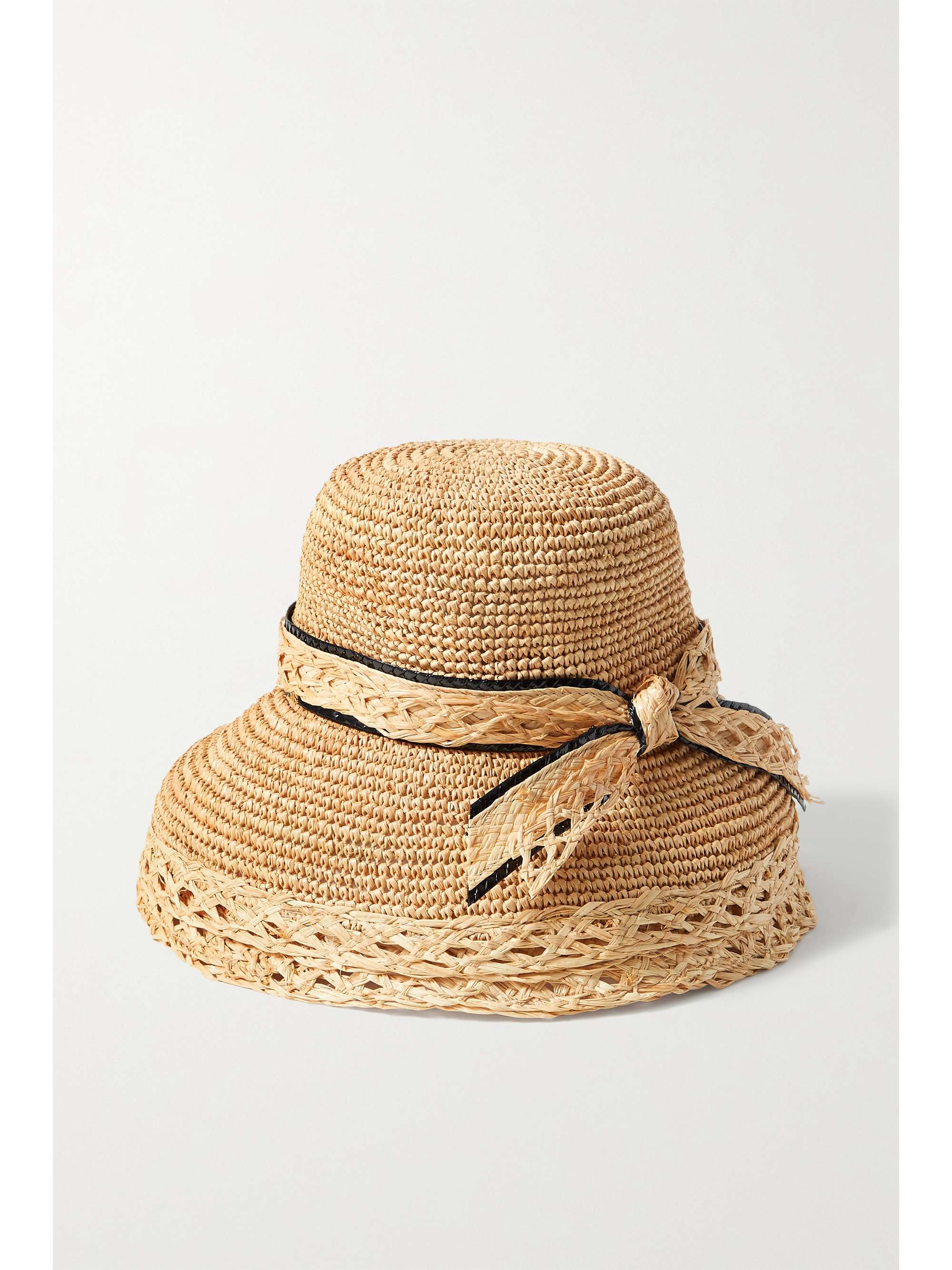 GIGI BURRIS + NET SUSTAIN Isobel bow-embellished straw sunhat