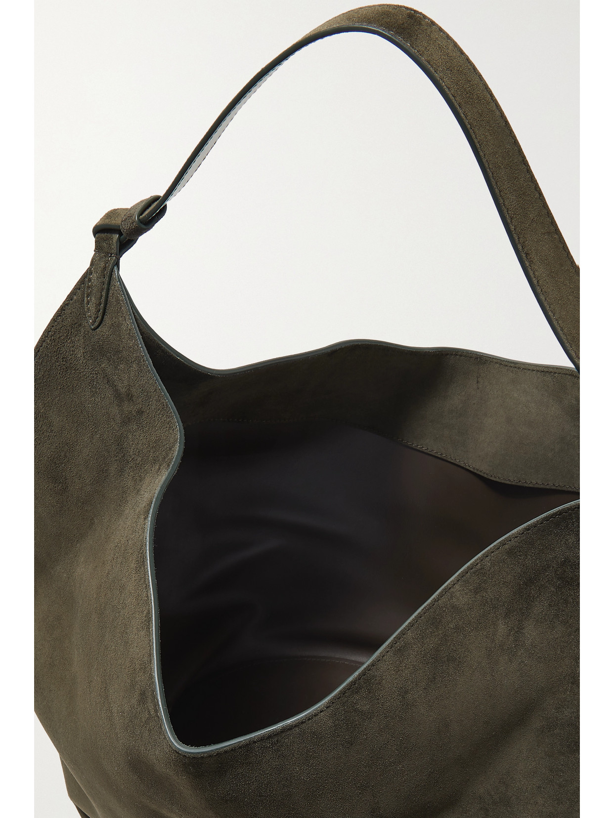Khaite Lotus Medium Suede Tote In Green
