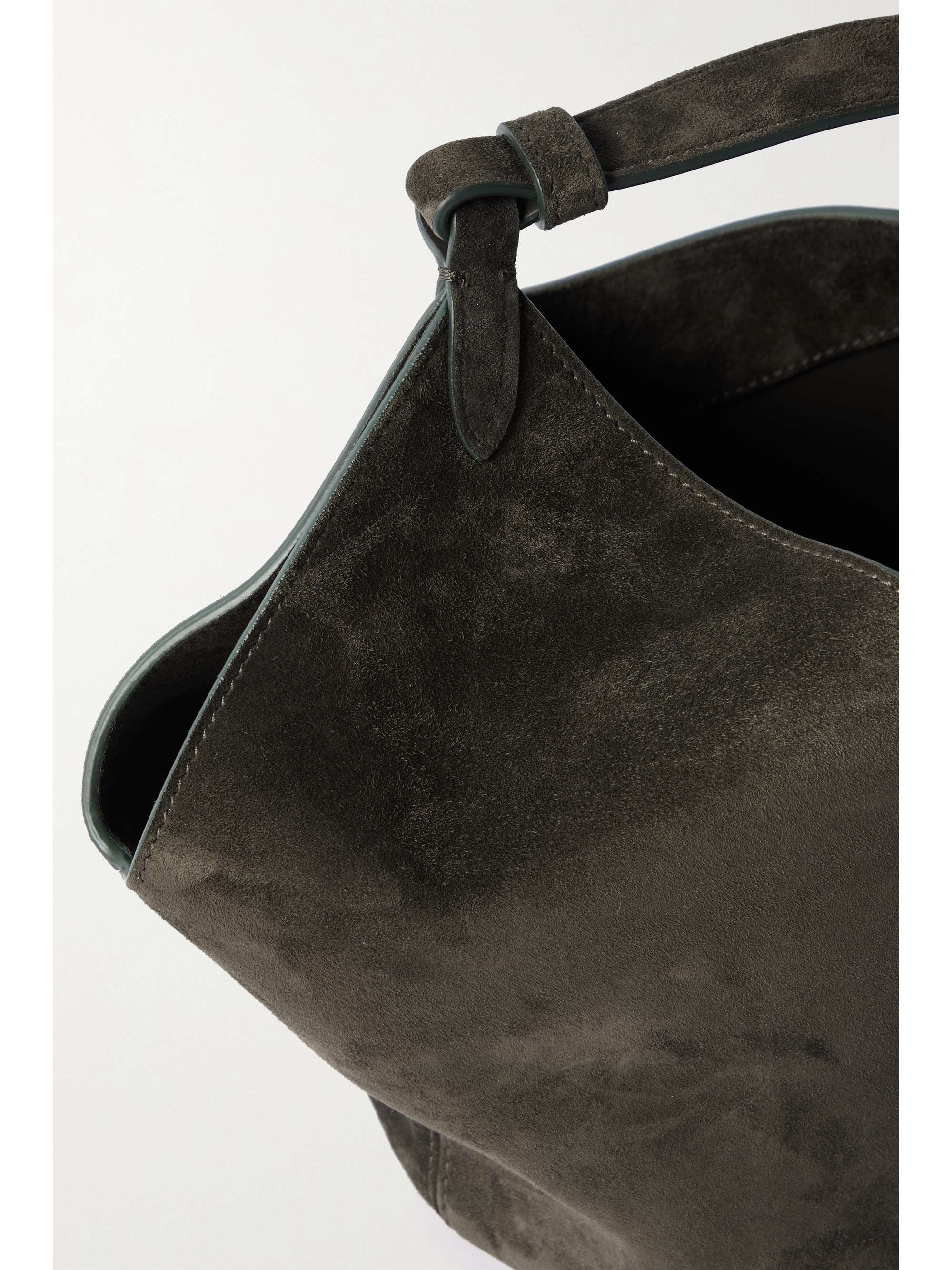 KHAITE Lotus mini suede tote