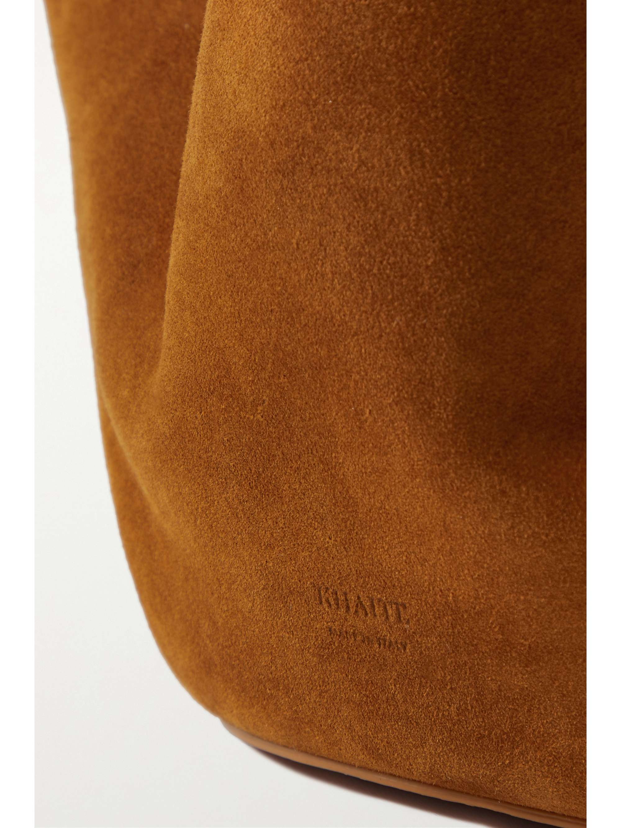 KHAITE Lotus mini suede tote