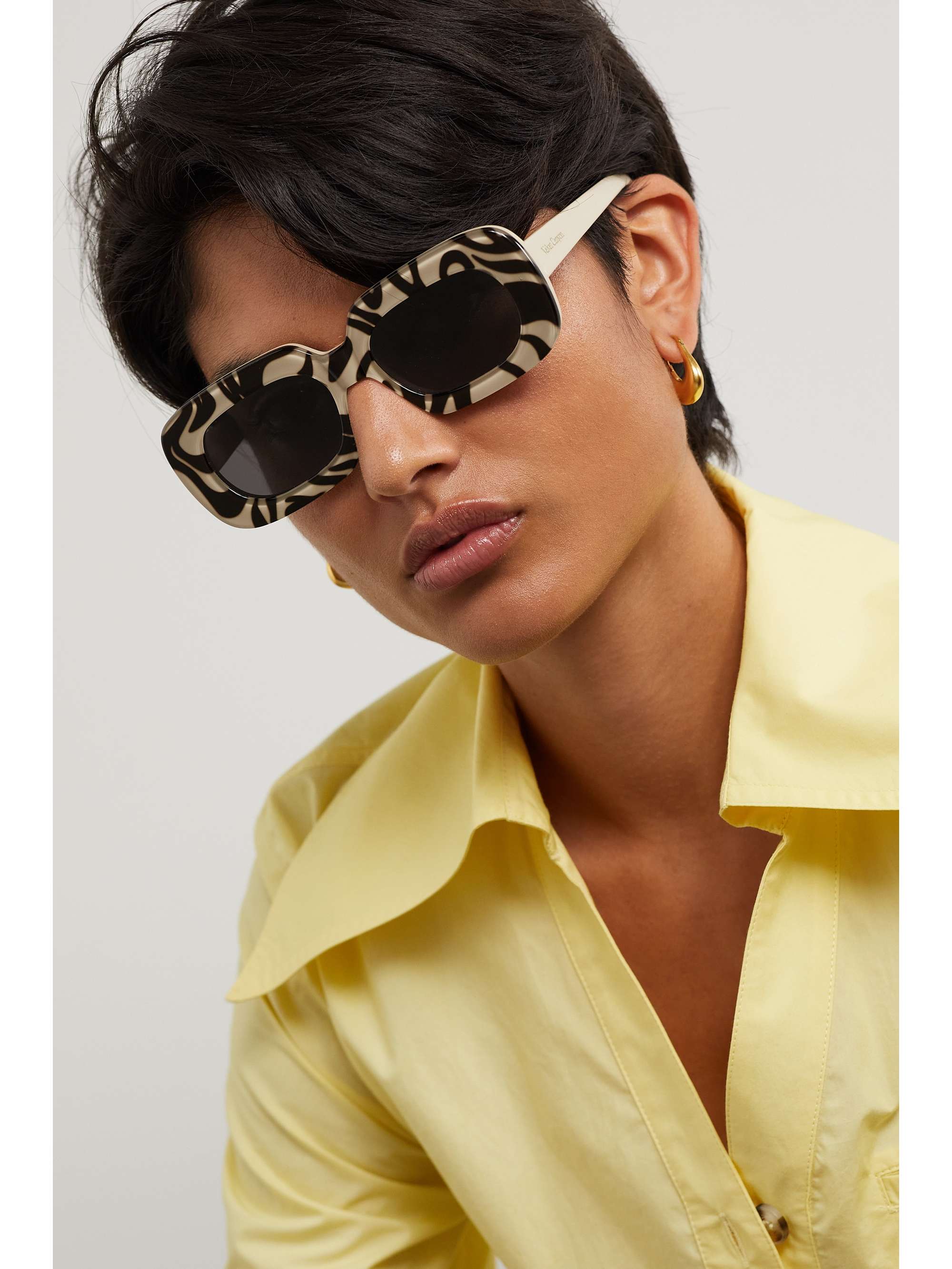 VELVET CANYON Snake Eyes square-frame printed acetate sunglasses