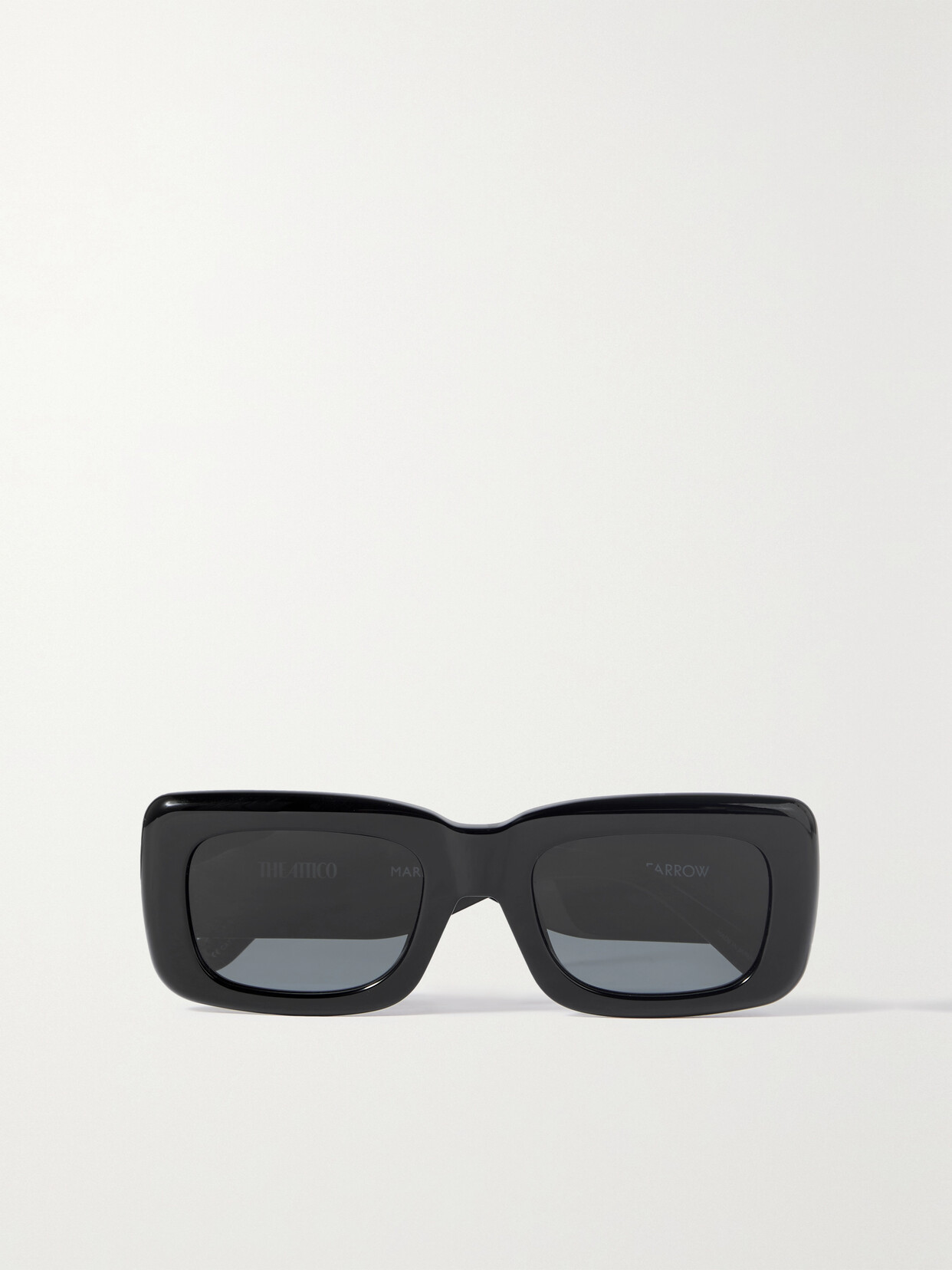 Attico + Linda Farrow Marfa Rectangular-frame Recycled Acetate Sunglasses In Black